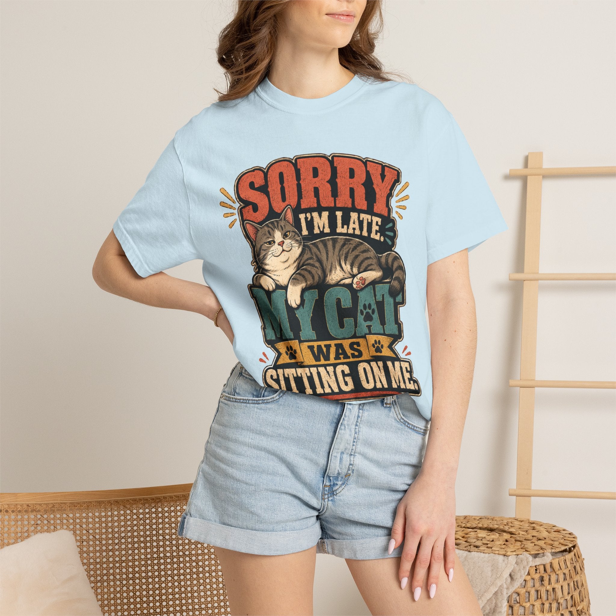 Sorry I’m Late My Cat Was Sitting On Me T-Shirt