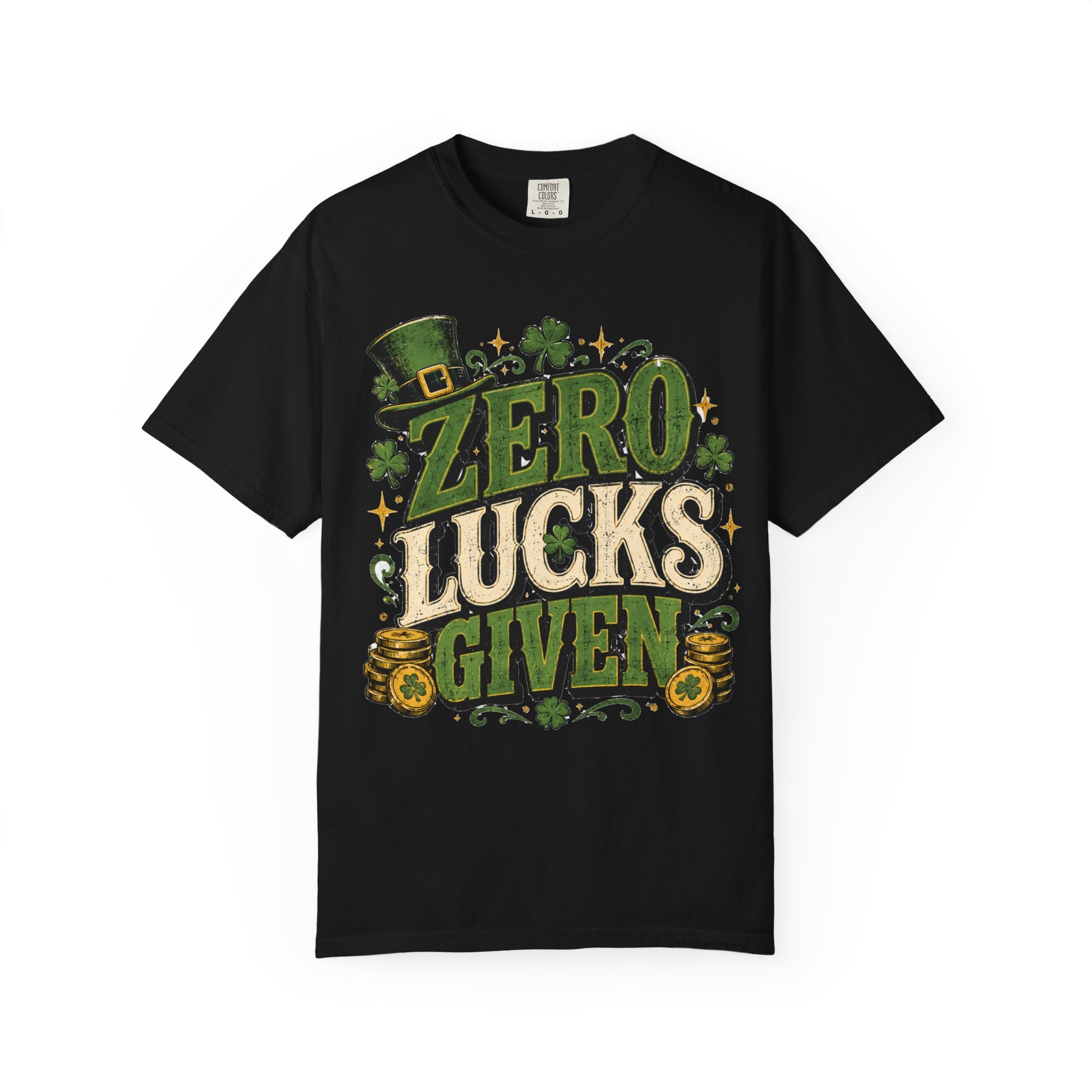 Zero Lucks Given T-Shirt — Funny St. Patrick's Day Shamrock Tee