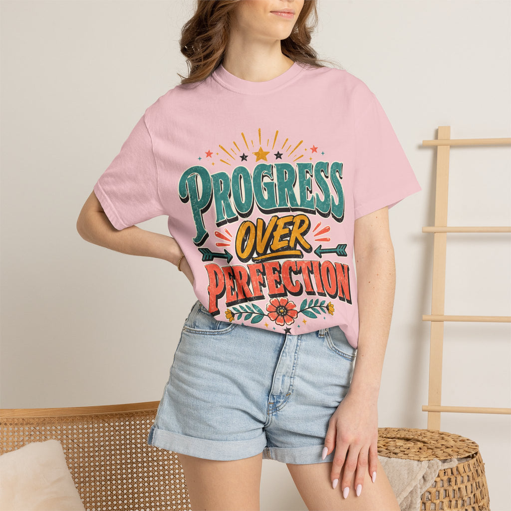 Progress Over Perfection T-Shirt — Motivational Graphic Tee