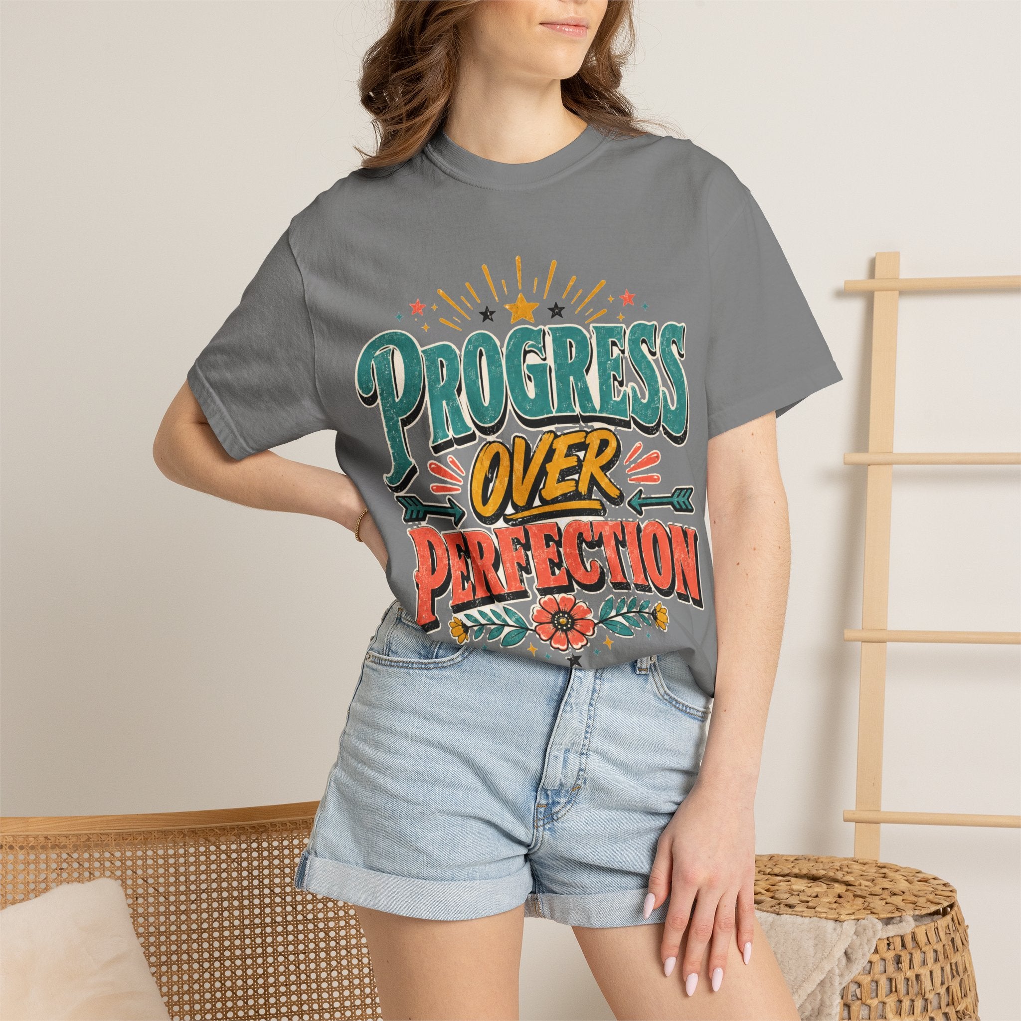 Progress Over Perfection T-Shirt — Motivational Graphic Tee