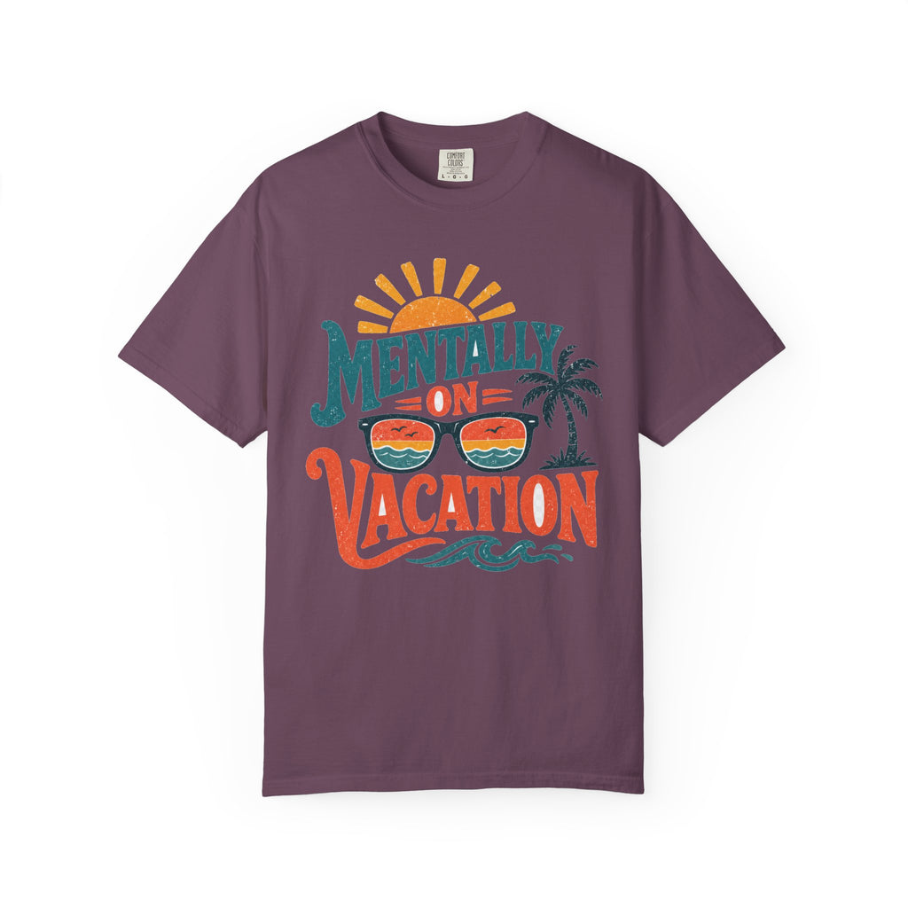 Mentally On Vacation T-Shirt — Retro Sunglasses Palm Tree Beach Tee