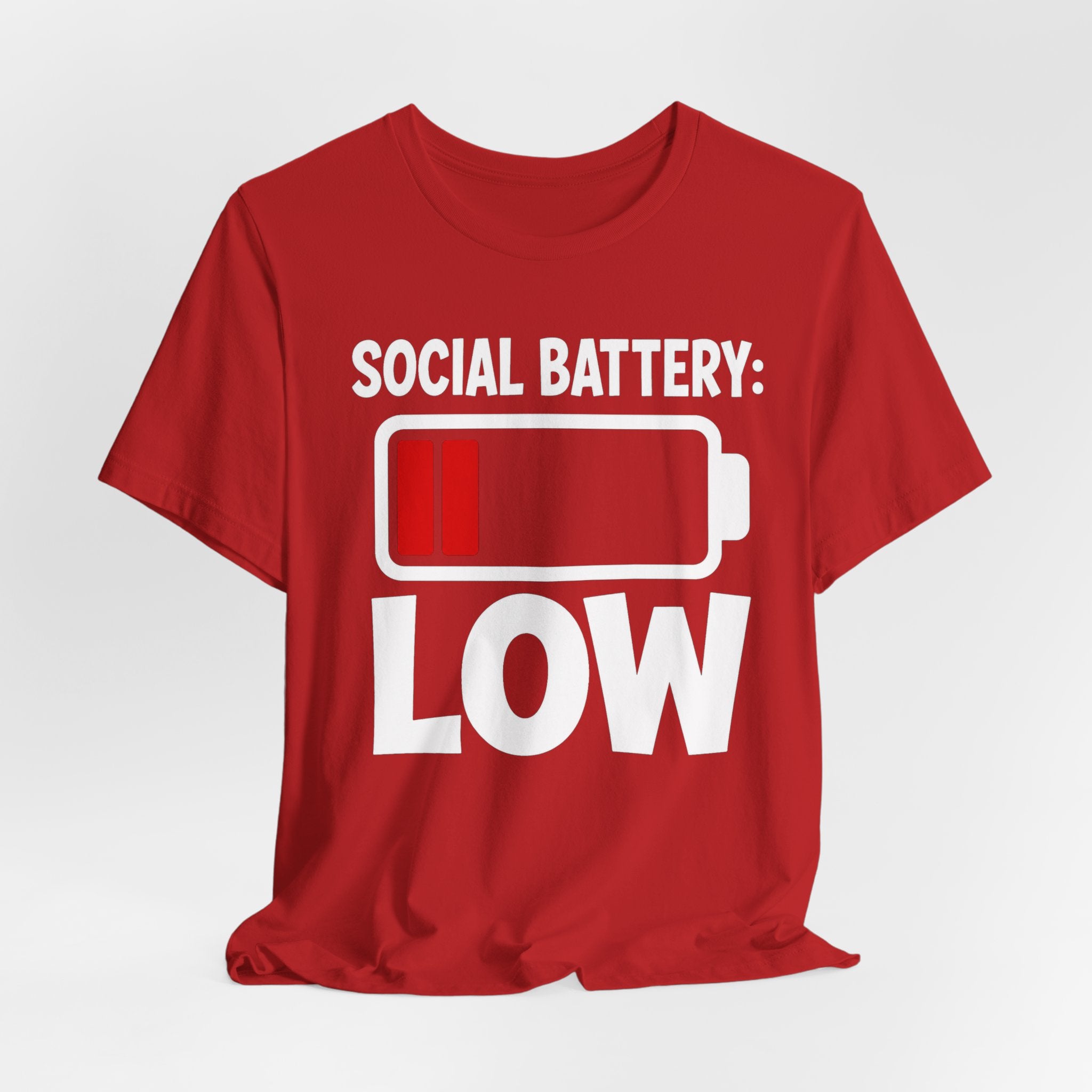 Social Battery Low T‑Shirt — Funny Introvert Graphic Tee