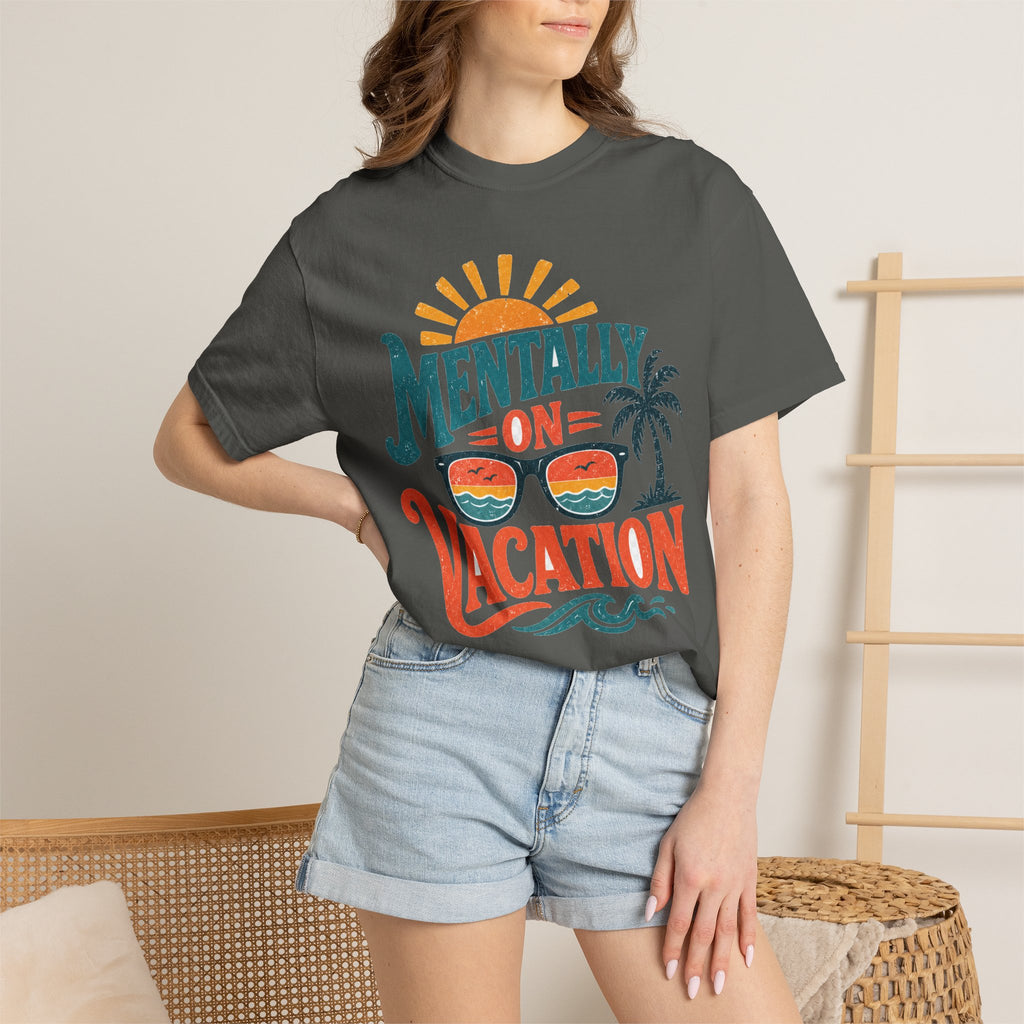 Mentally On Vacation T-Shirt — Retro Sunglasses Palm Tree Beach Tee