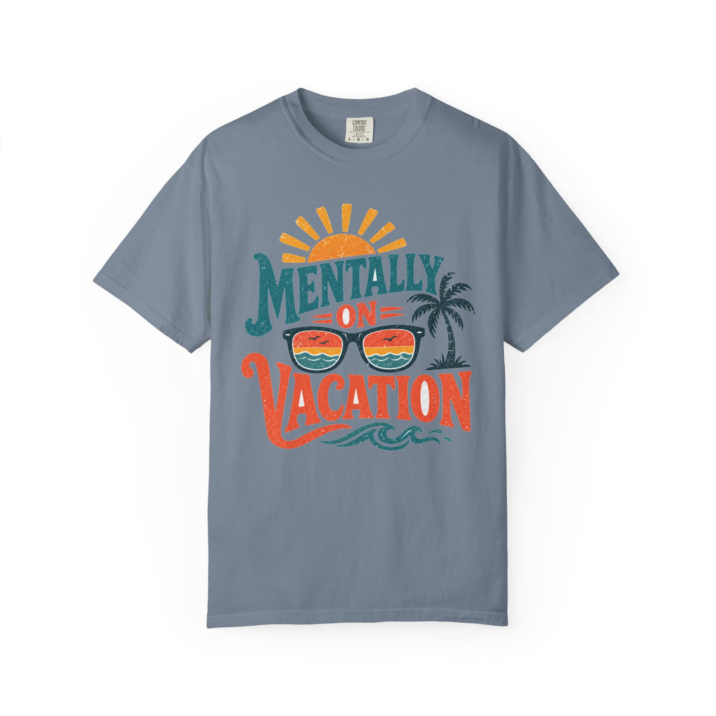 Mentally On Vacation T-Shirt — Retro Sunglasses Palm Tree Beach Tee