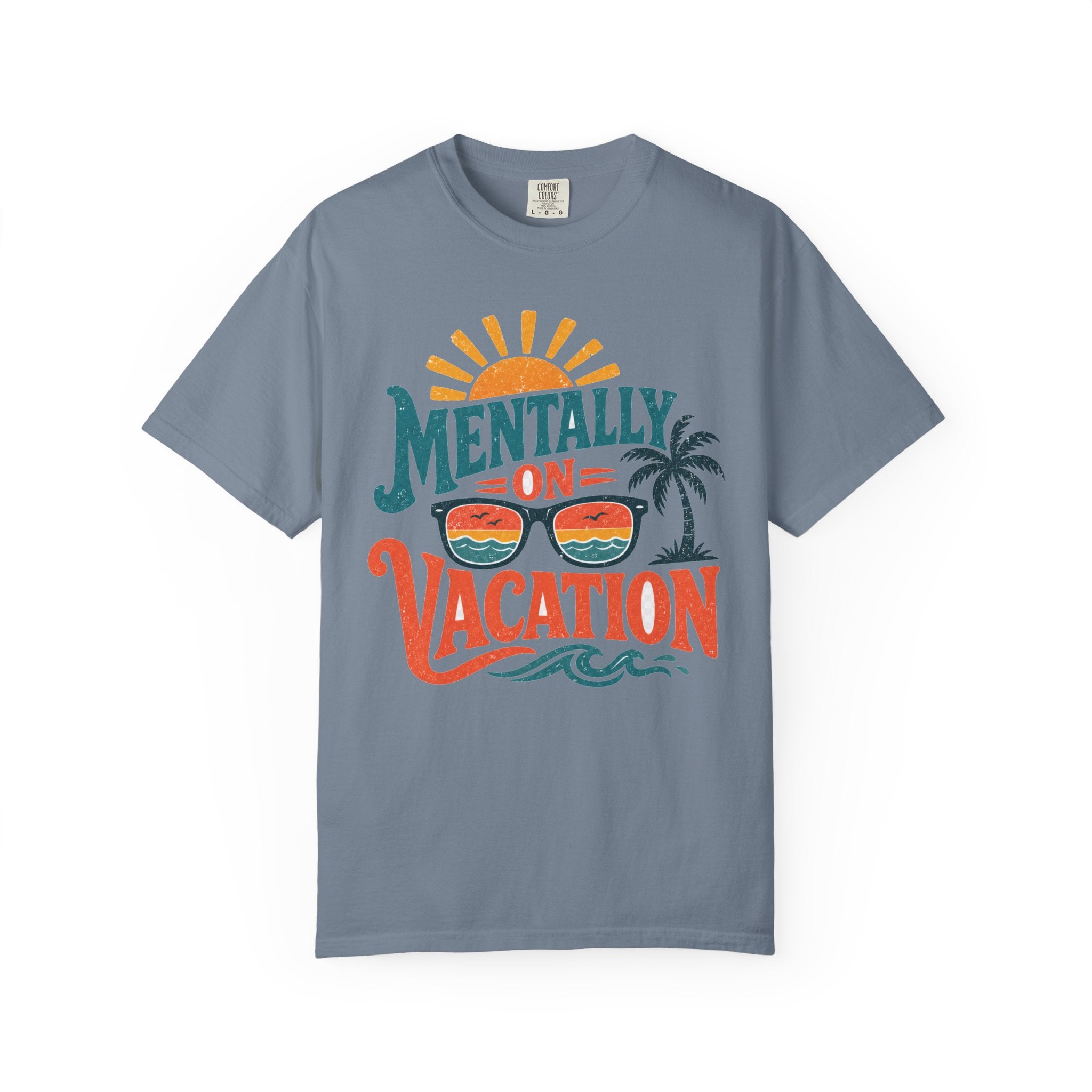 Mentally On Vacation T-Shirt — Retro Sunglasses Palm Tree Beach Tee