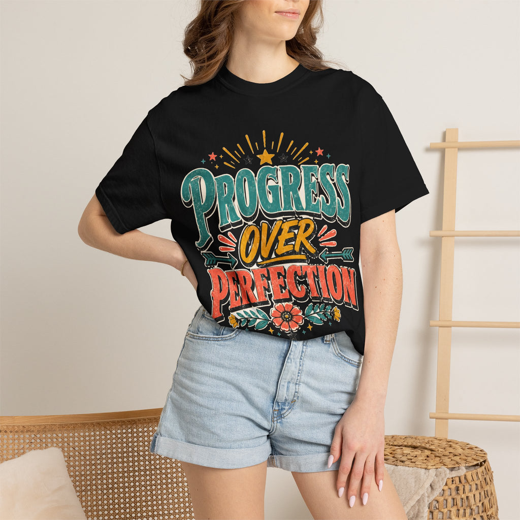 Progress Over Perfection T-Shirt — Motivational Graphic Tee