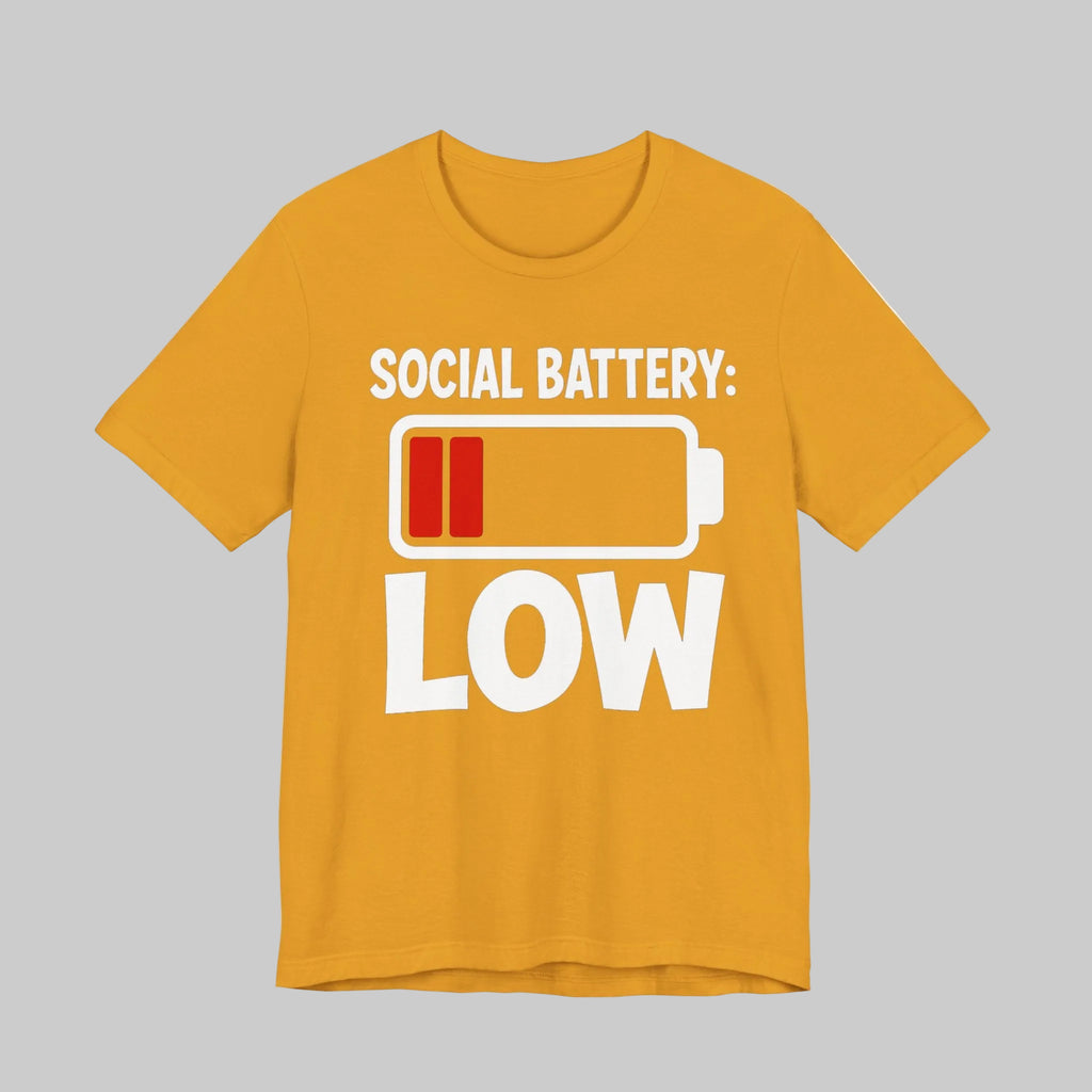 Social Battery Low T‑Shirt — Funny Introvert Graphic Tee