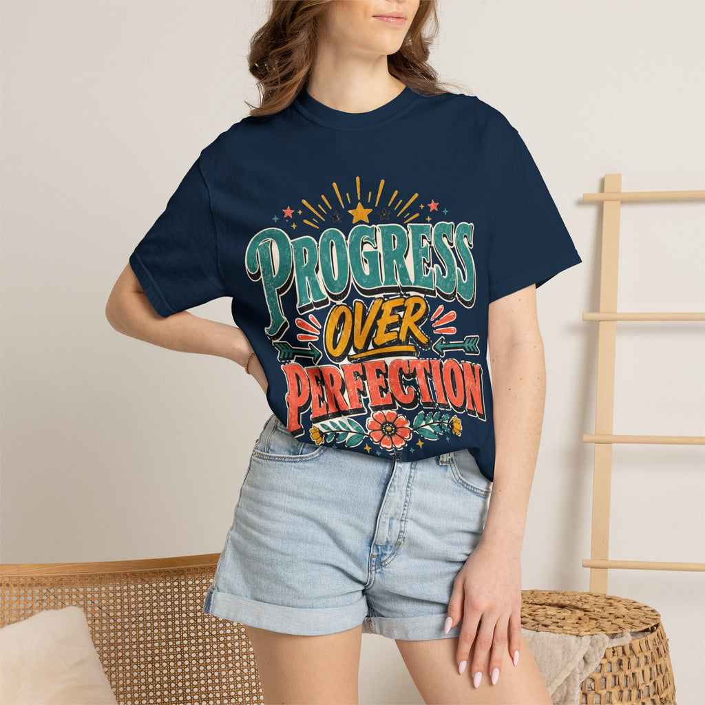 Progress Over Perfection T-Shirt — Motivational Graphic Tee