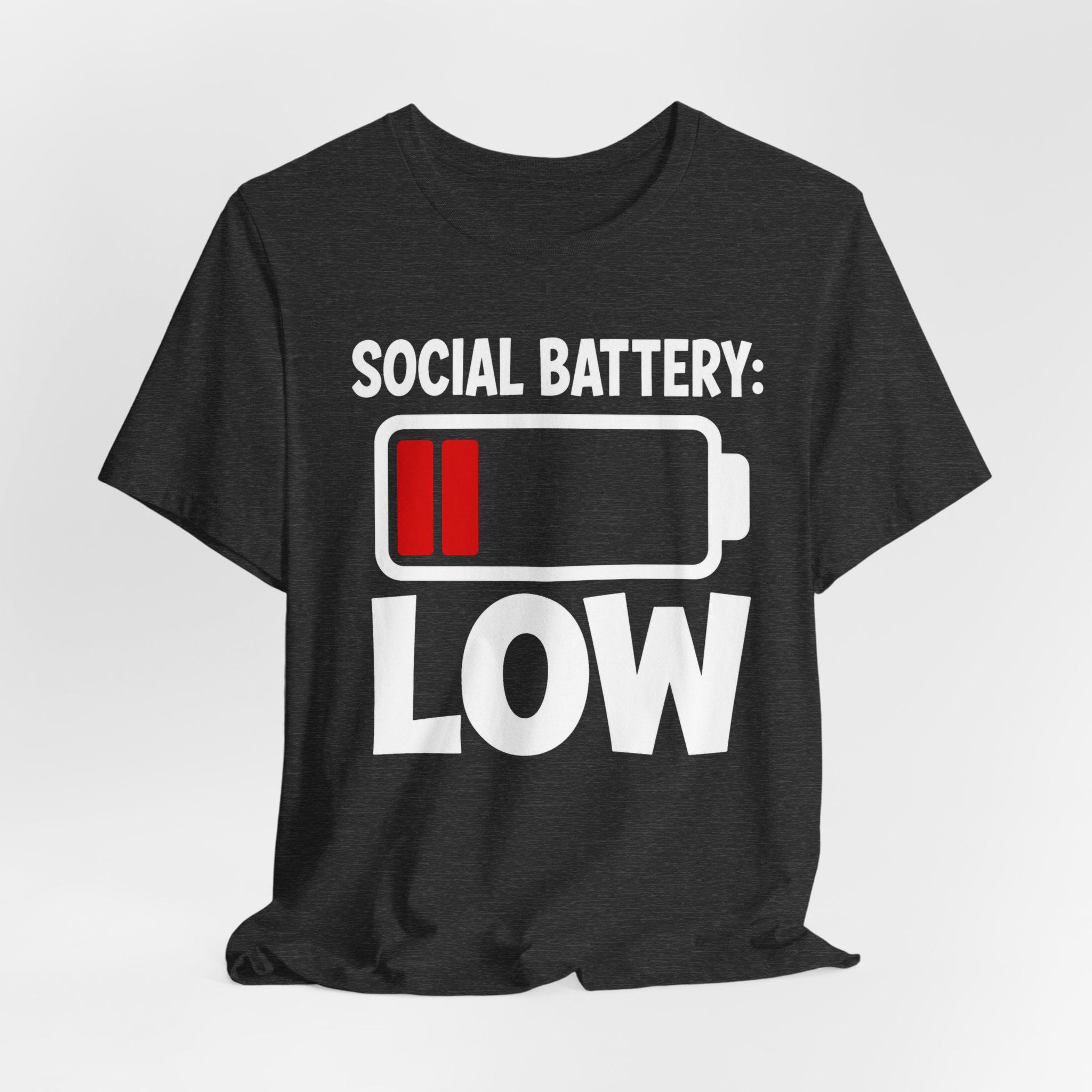 Social Battery Low T‑Shirt — Funny Introvert Graphic Tee