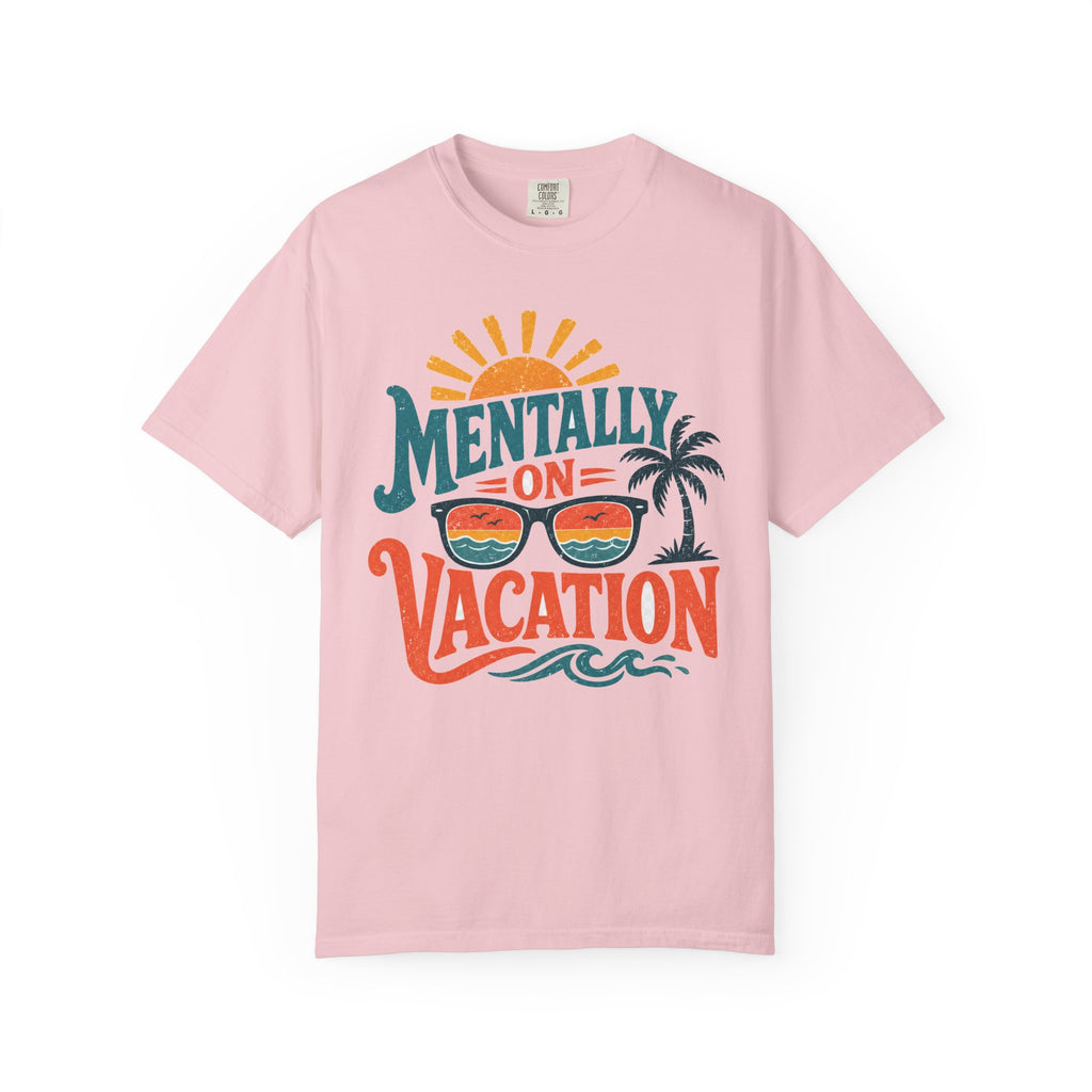 Mentally On Vacation T-Shirt — Retro Sunglasses Palm Tree Beach Tee