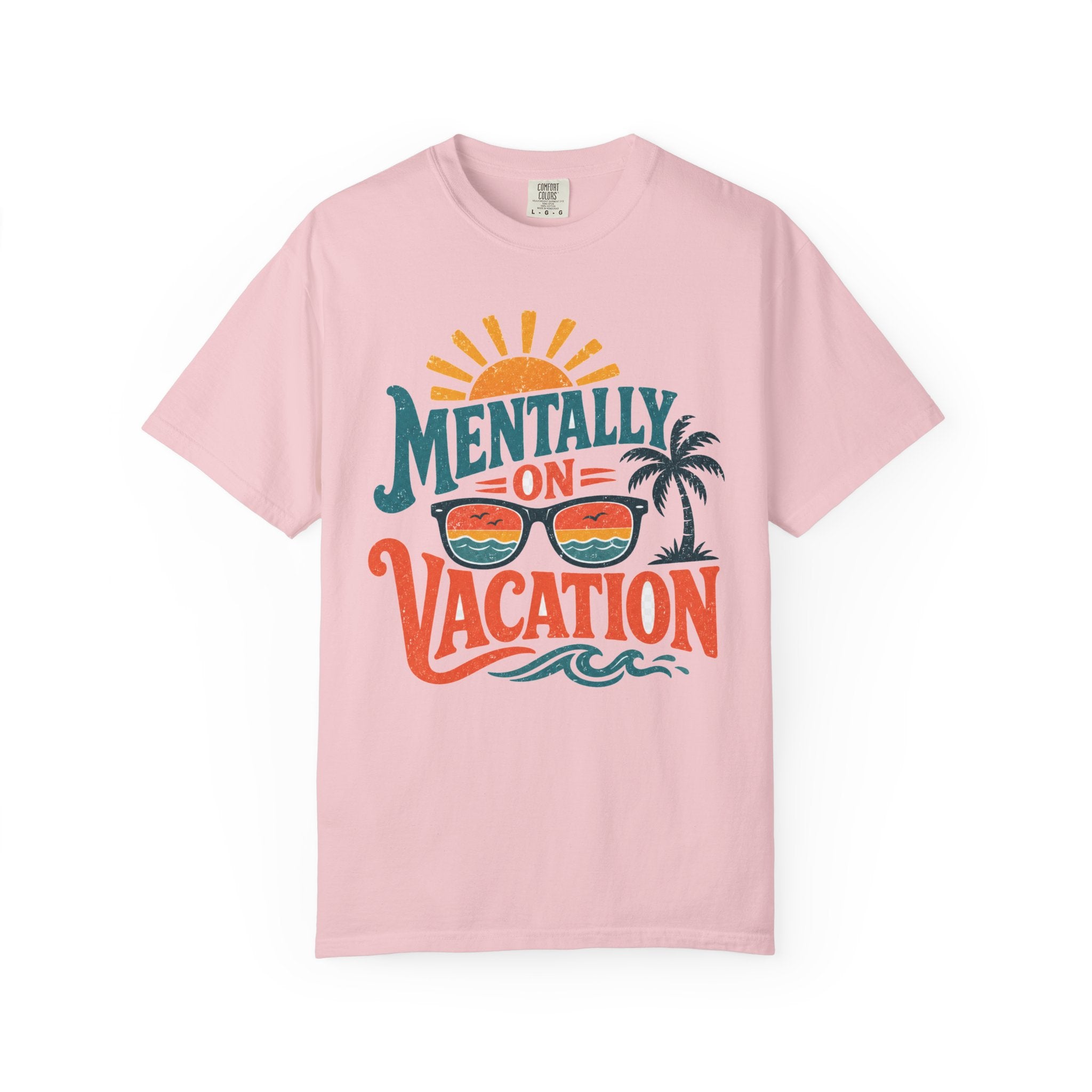 Mentally On Vacation T-Shirt — Retro Sunglasses Palm Tree Beach Tee