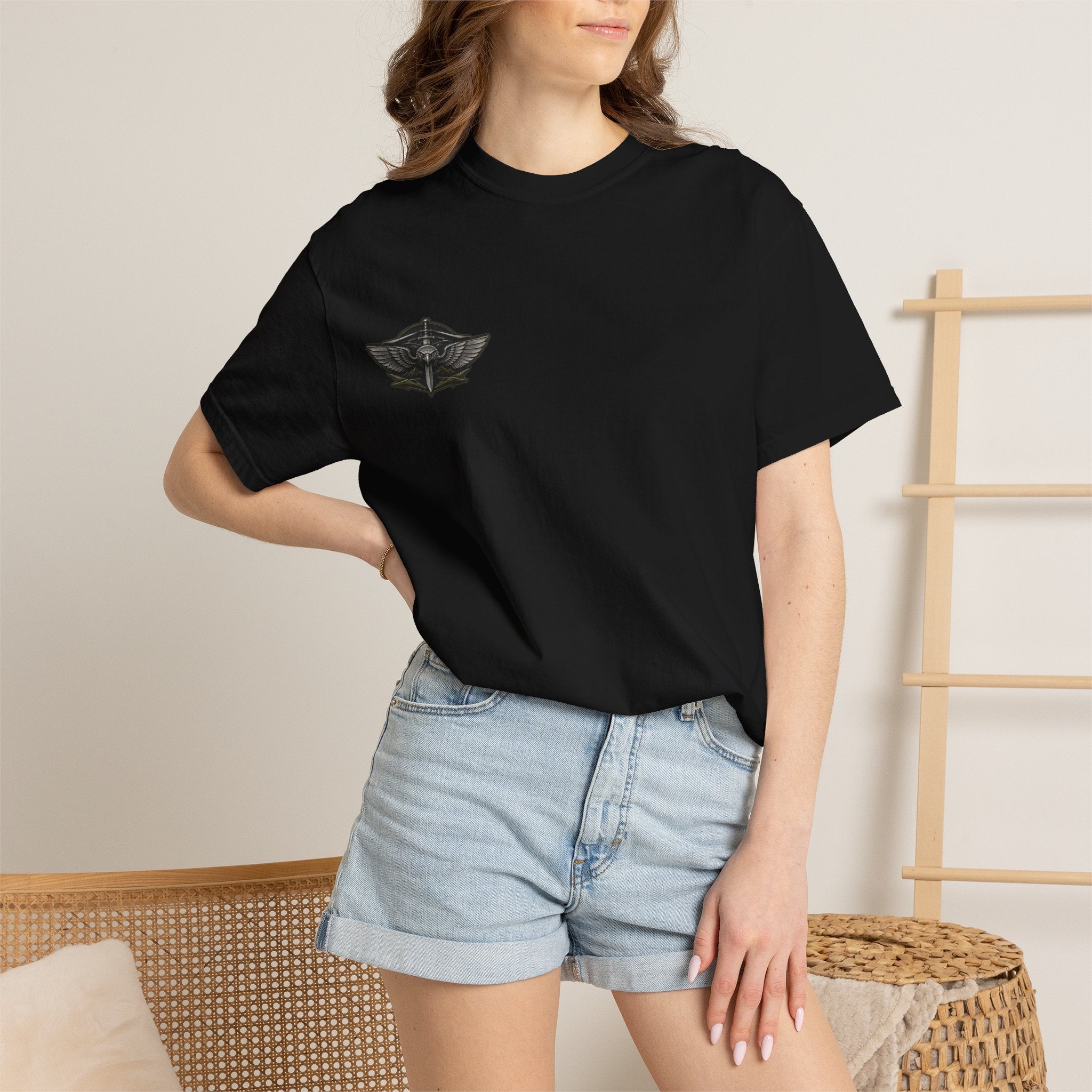 Winged Skull Chest Logo T-Shirt