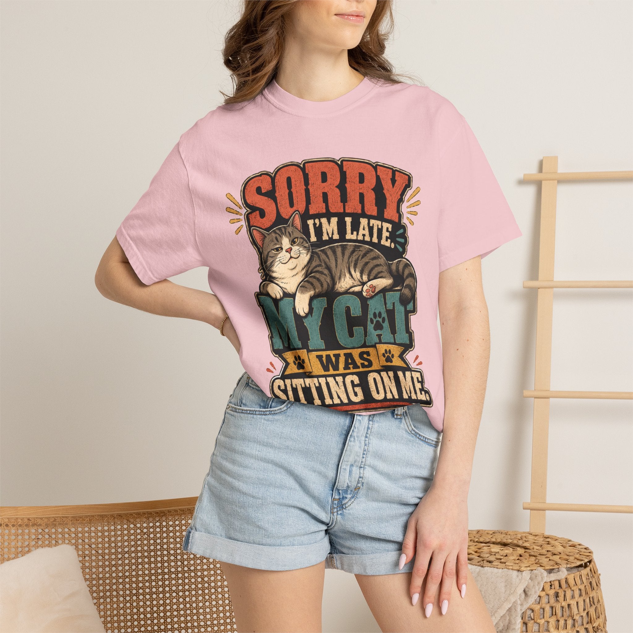 Sorry I’m Late My Cat Was Sitting On Me T-Shirt