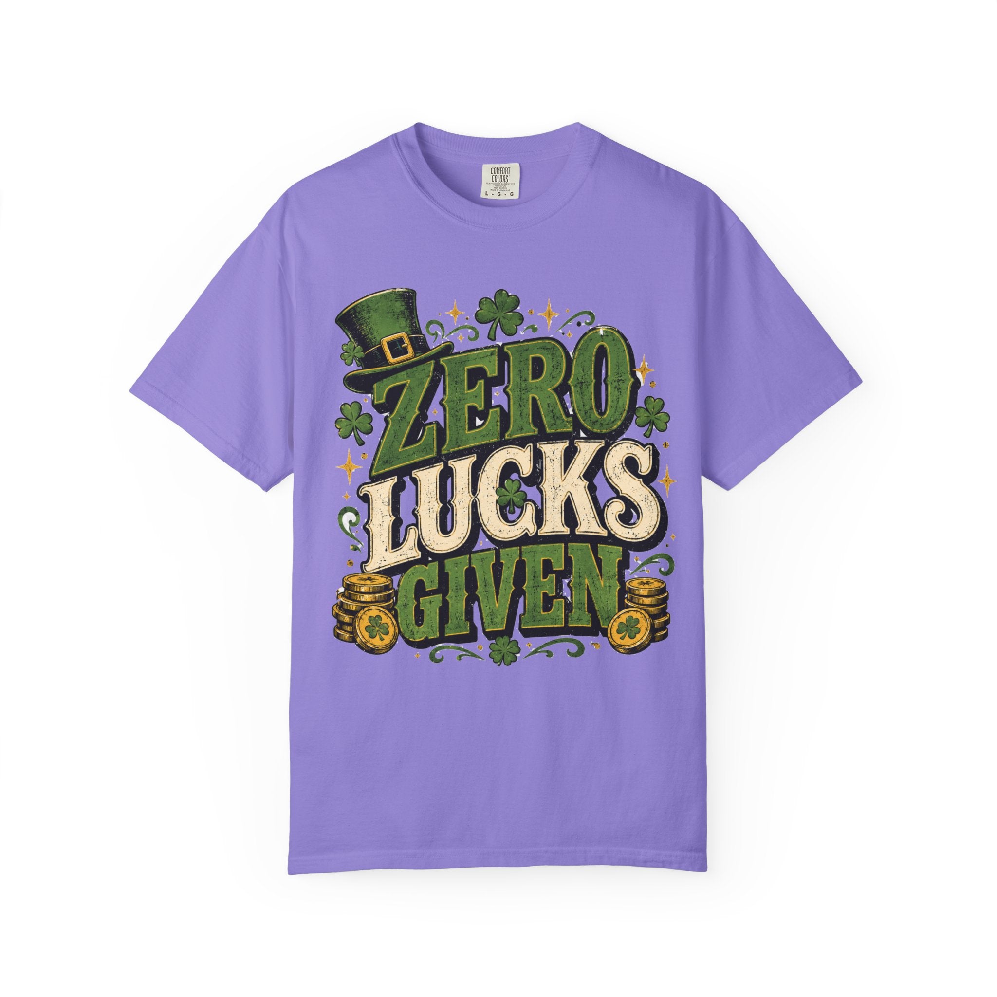 Zero Lucks Given T-Shirt — Funny St. Patrick's Day Shamrock Tee