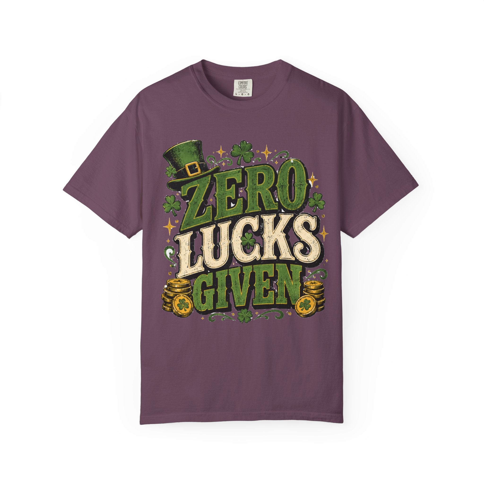 Zero Lucks Given T-Shirt — Funny St. Patrick's Day Shamrock Tee
