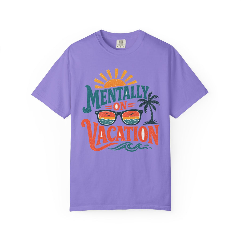 Mentally On Vacation T-Shirt — Retro Sunglasses Palm Tree Beach Tee