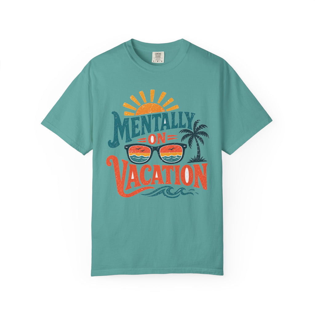 Mentally On Vacation T-Shirt — Retro Sunglasses Palm Tree Beach Tee