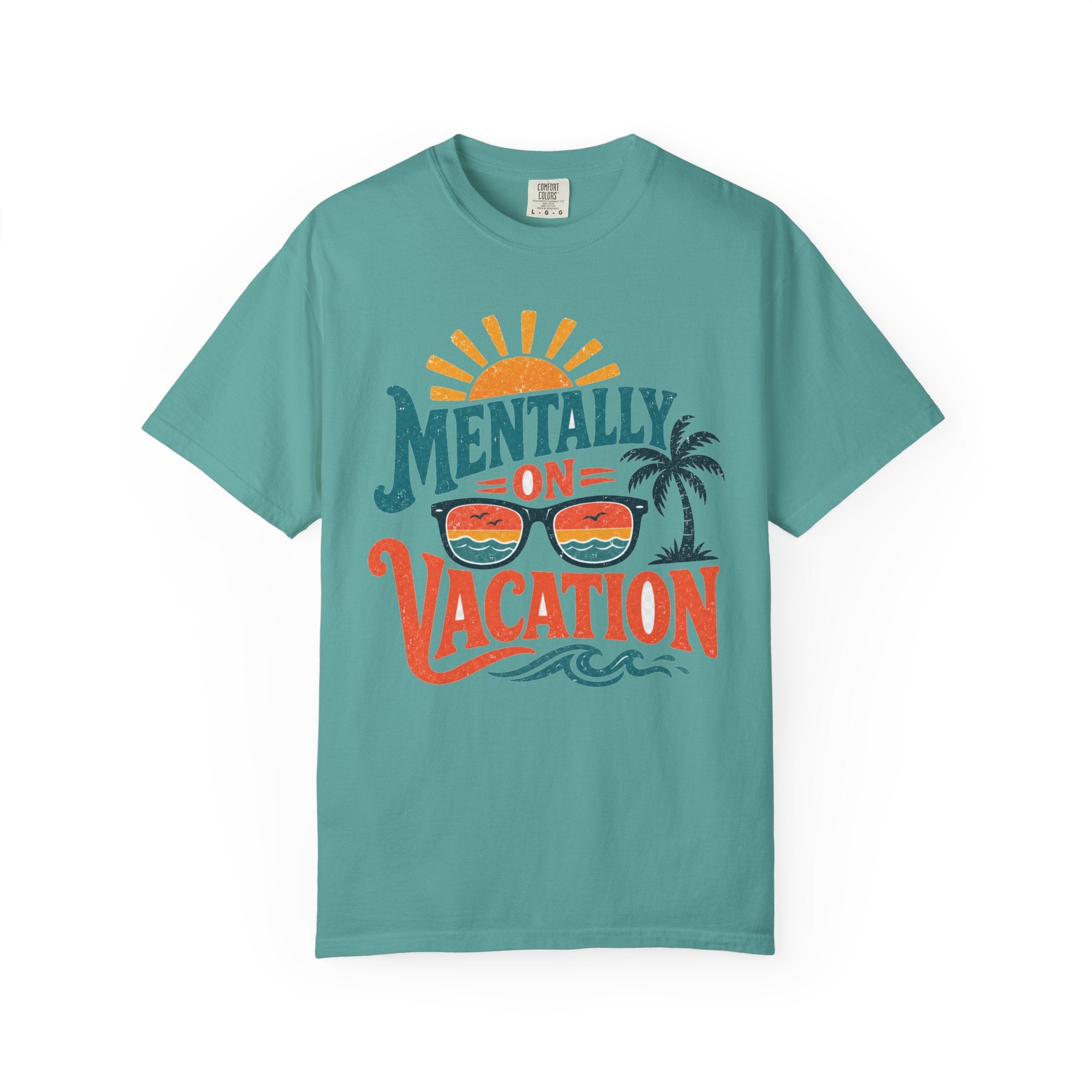 Mentally On Vacation T-Shirt — Retro Sunglasses Palm Tree Beach Tee