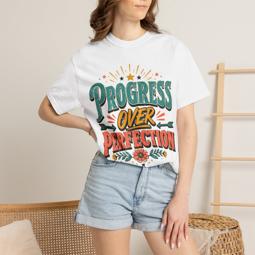 Progress Over Perfection T-Shirt — Motivational Graphic Tee