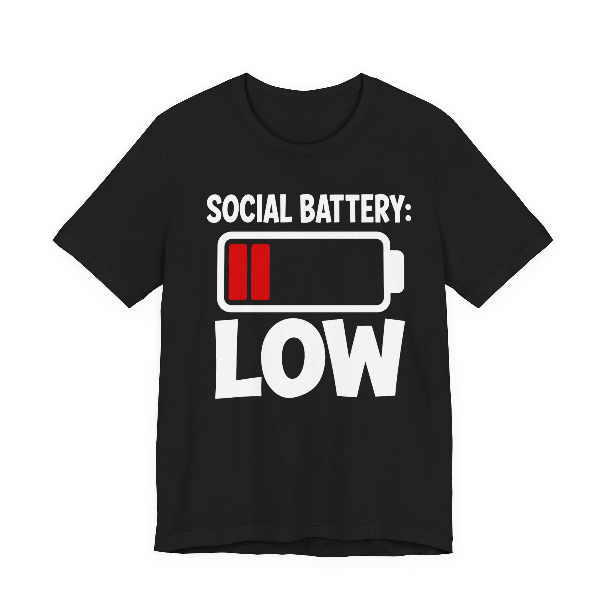 Social Battery Low T‑Shirt — Funny Introvert Graphic Tee