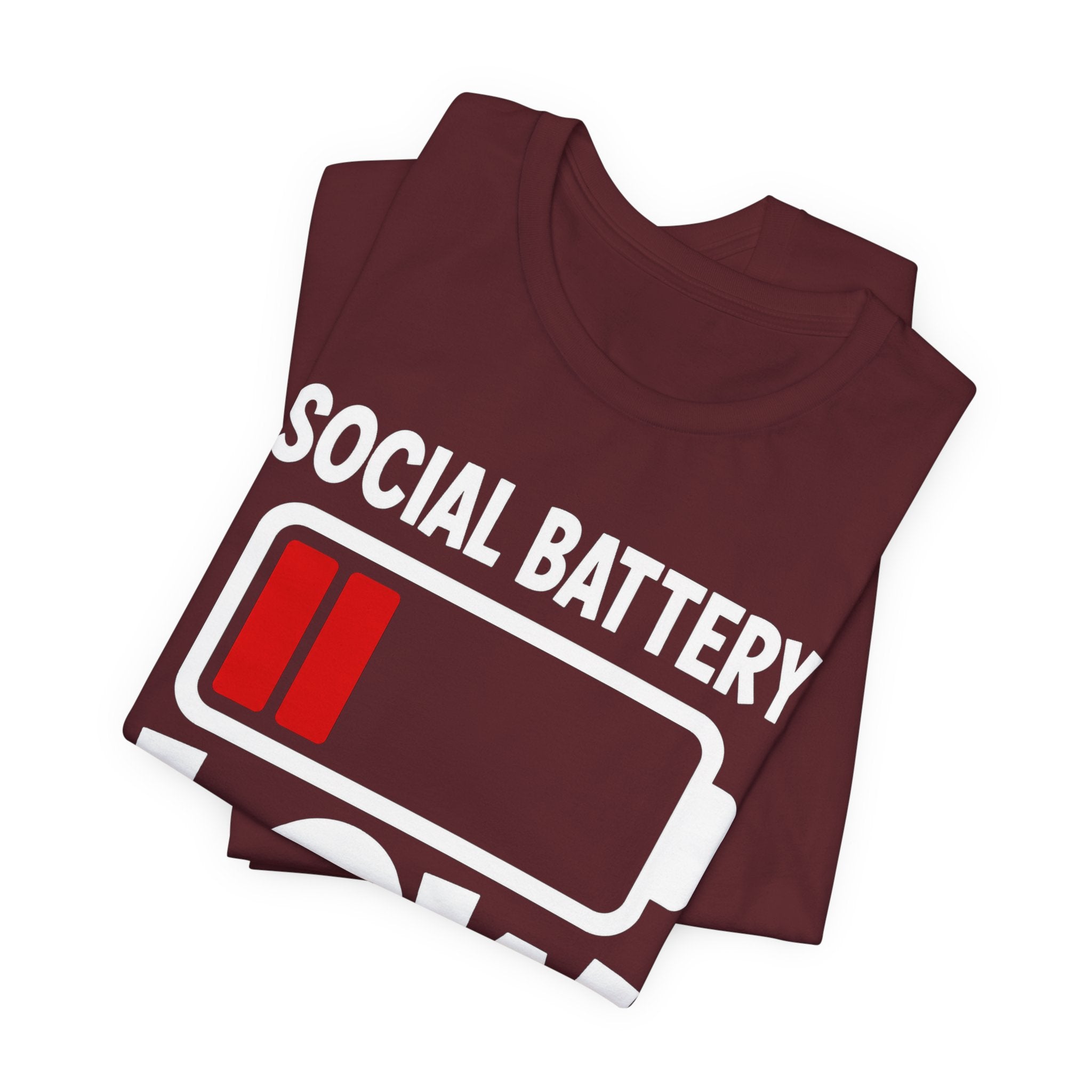 Social Battery Low T‑Shirt — Funny Introvert Graphic Tee