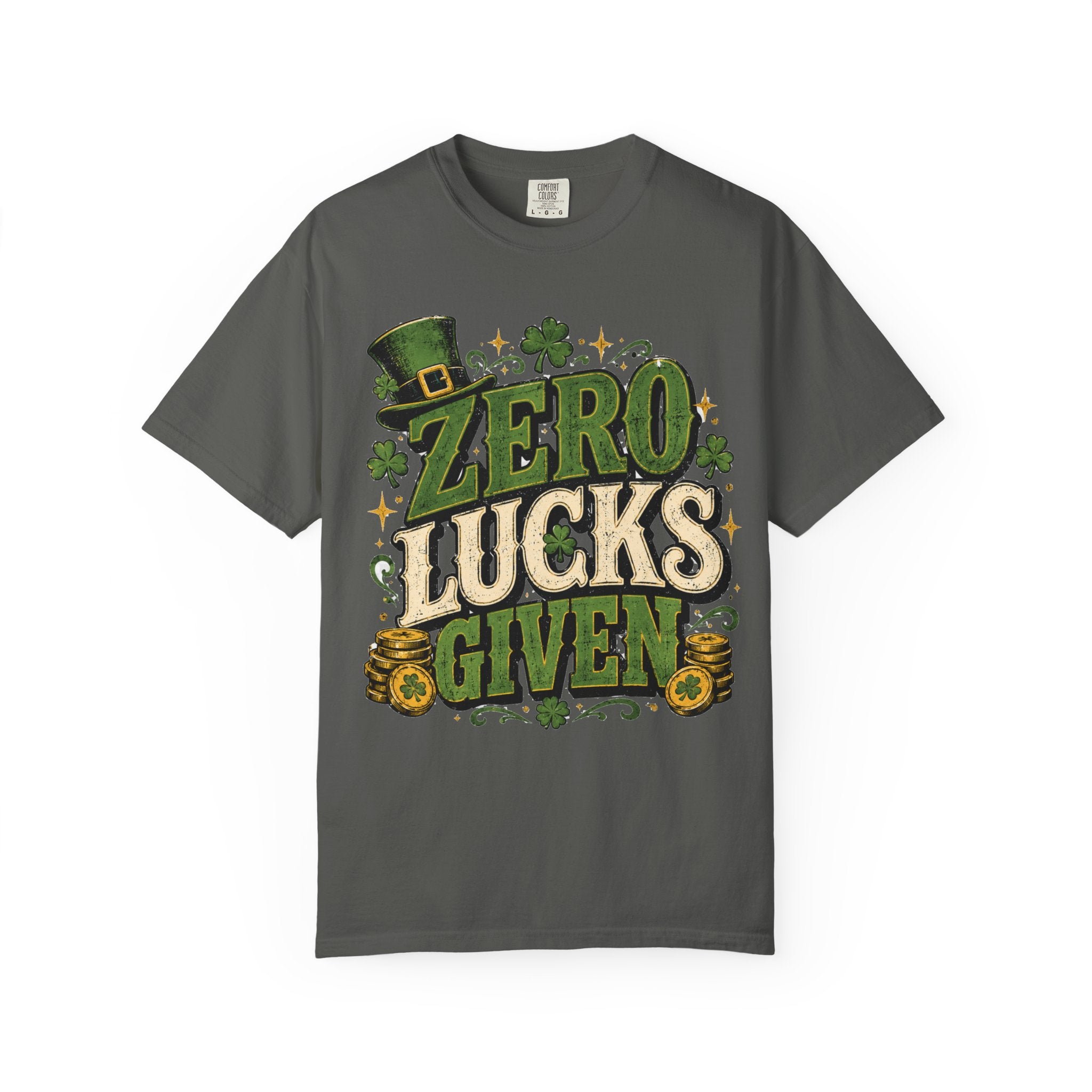Zero Lucks Given T-Shirt — Funny St. Patrick's Day Shamrock Tee