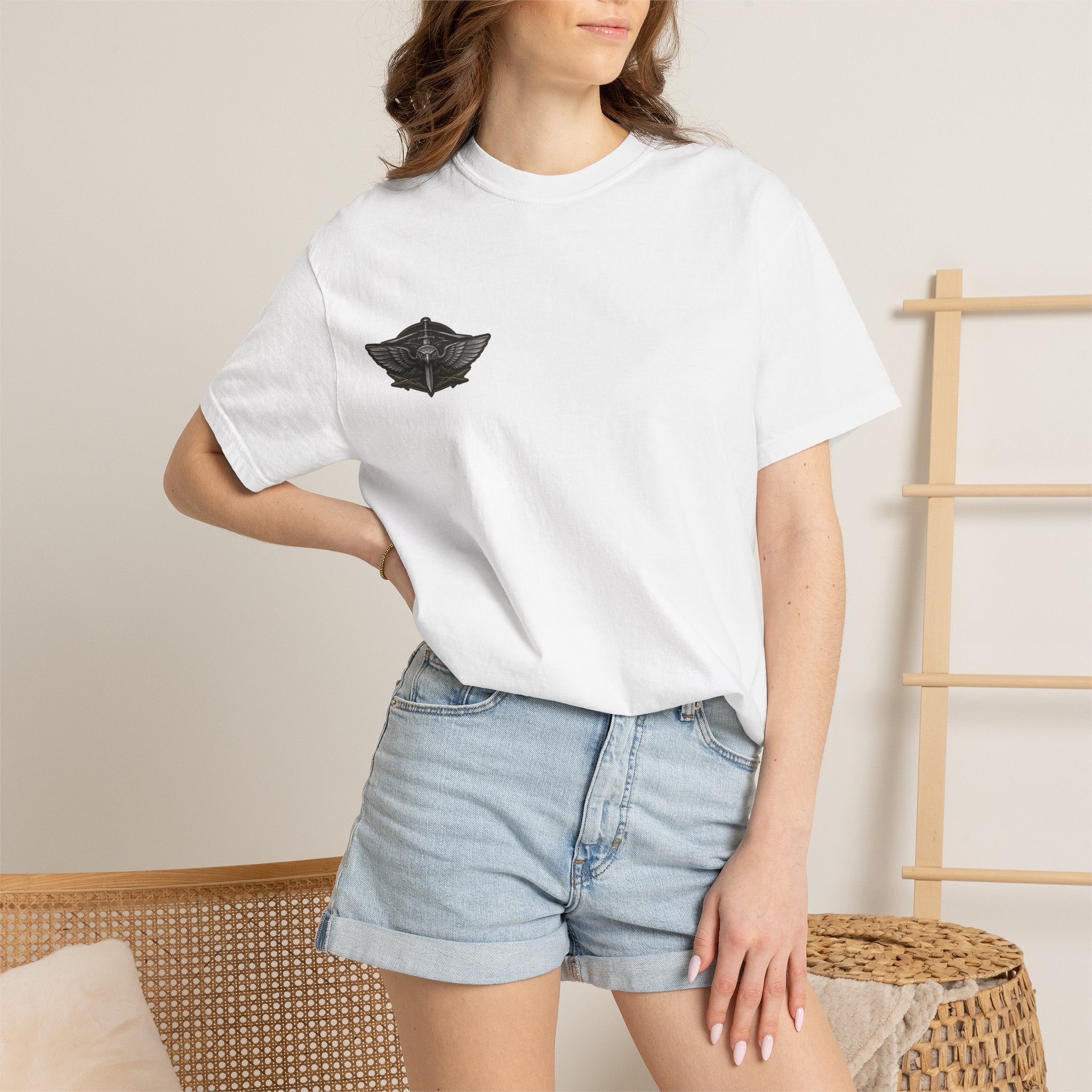Winged Skull Chest Logo T-Shirt