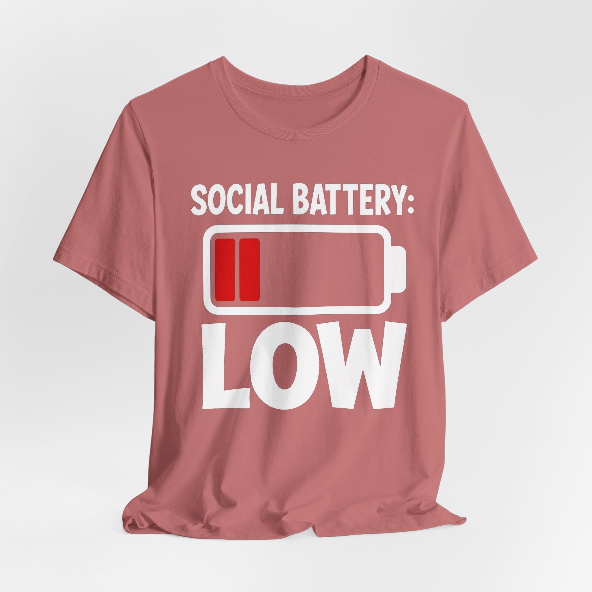 Social Battery Low T‑Shirt — Funny Introvert Graphic Tee