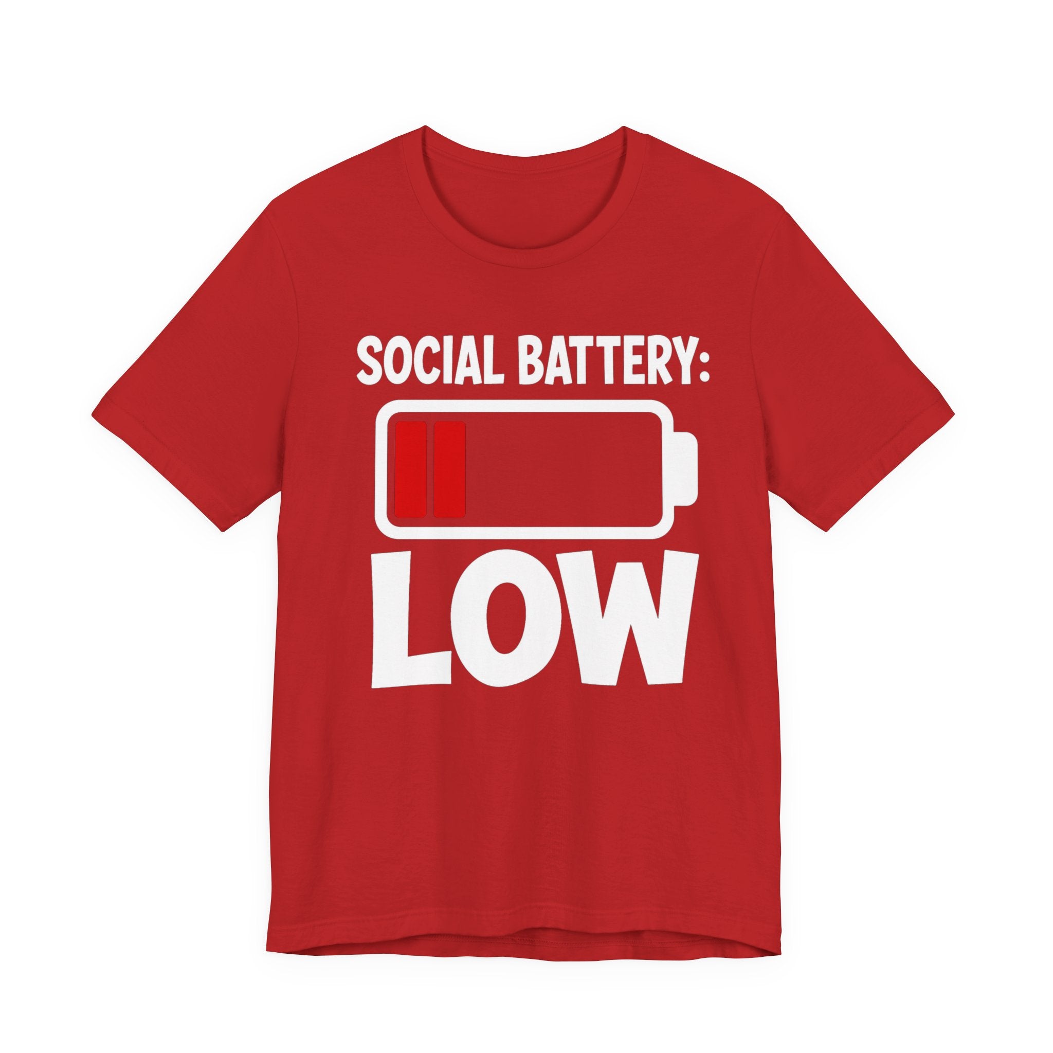 Social Battery Low T‑Shirt — Funny Introvert Graphic Tee