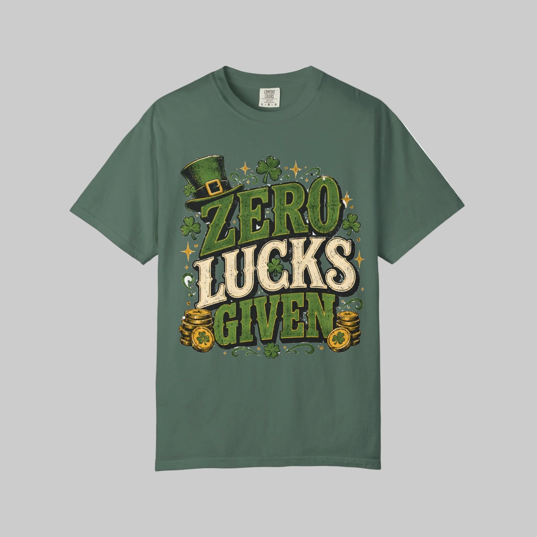 Zero Lucks Given T-Shirt — Funny St. Patrick's Day Shamrock Tee