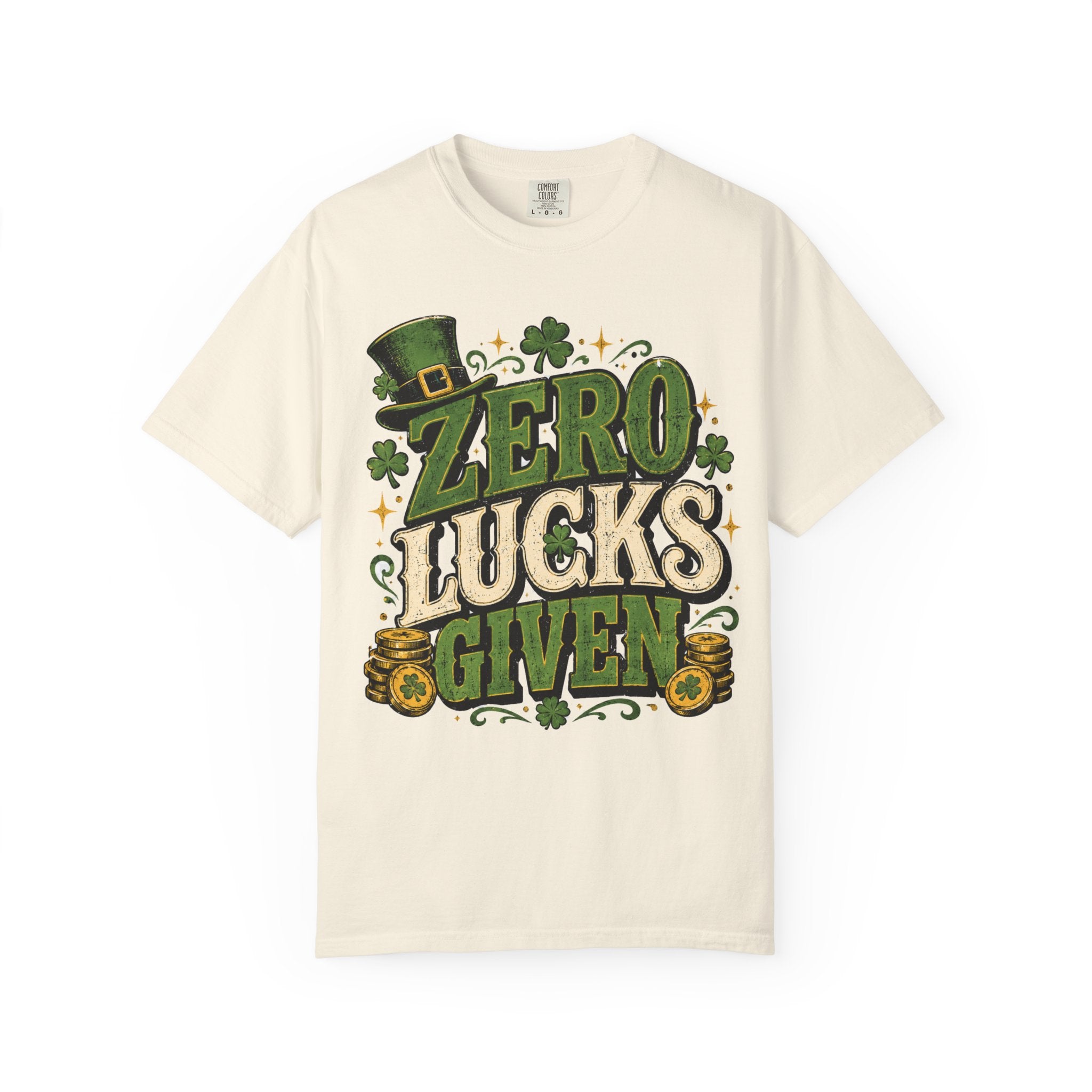 Zero Lucks Given T-Shirt — Funny St. Patrick's Day Shamrock Tee