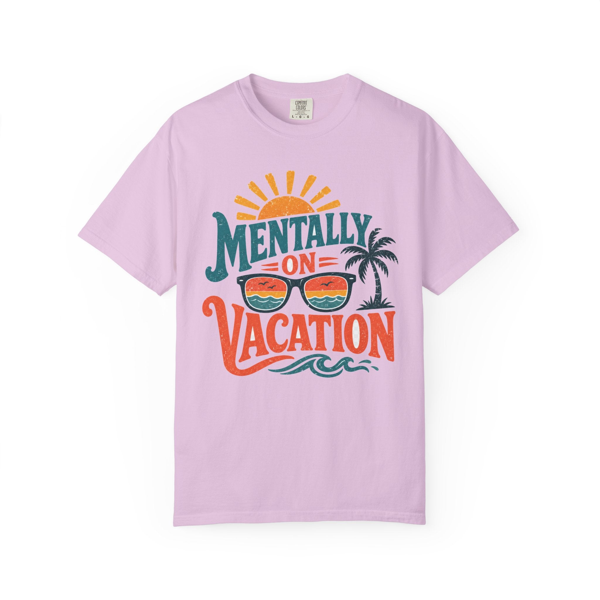 Mentally On Vacation T-Shirt — Retro Sunglasses Palm Tree Beach Tee