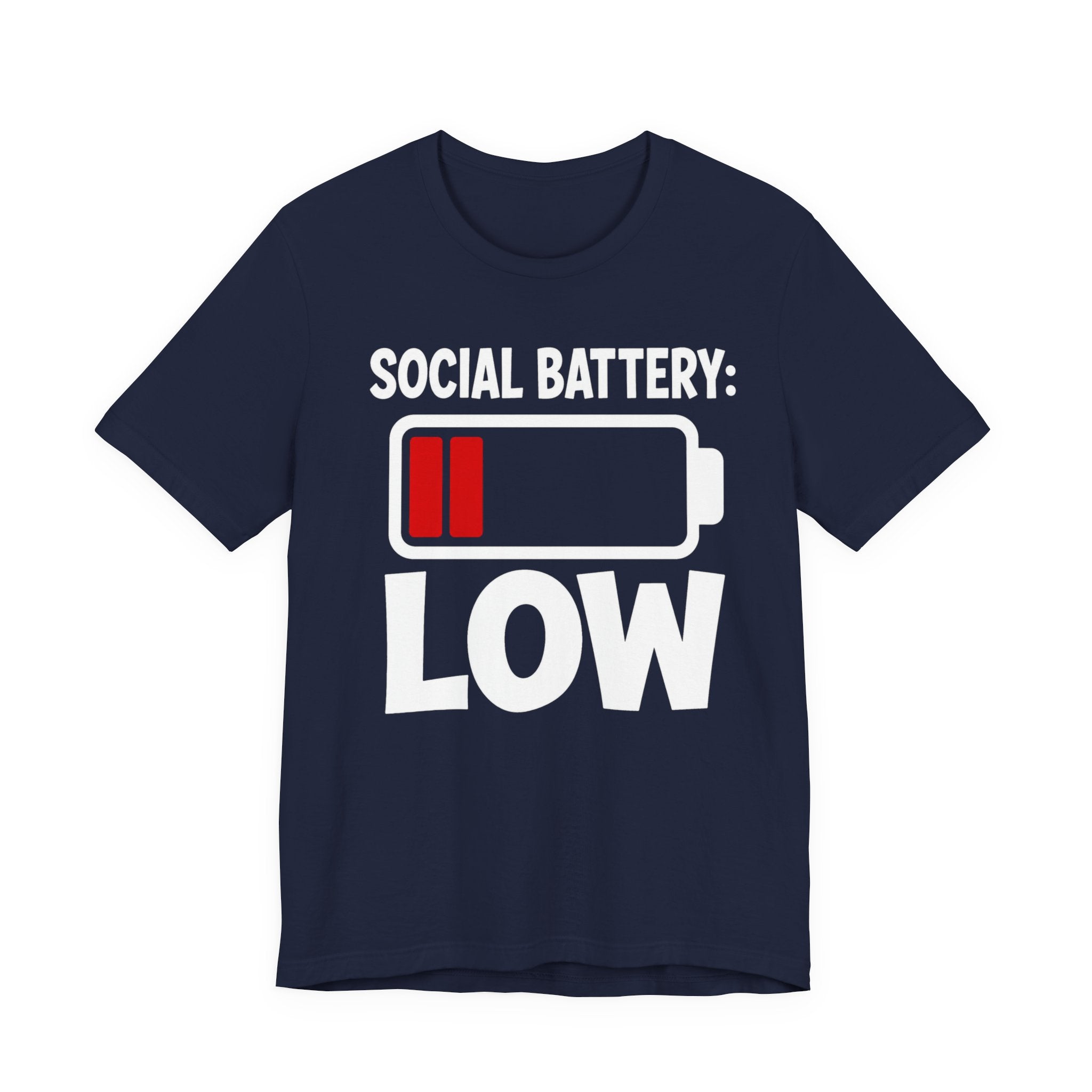 Social Battery Low T‑Shirt — Funny Introvert Graphic Tee