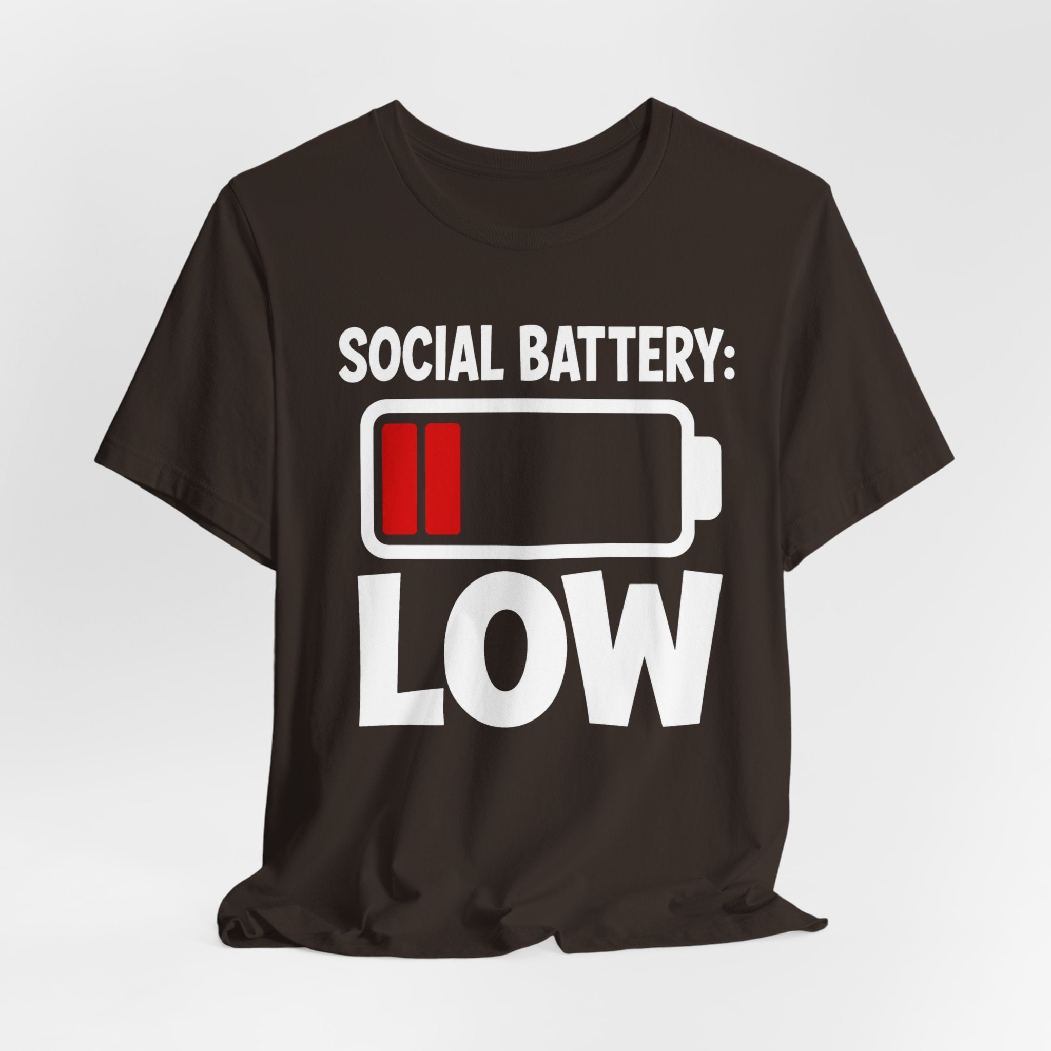 Social Battery Low T‑Shirt — Funny Introvert Graphic Tee