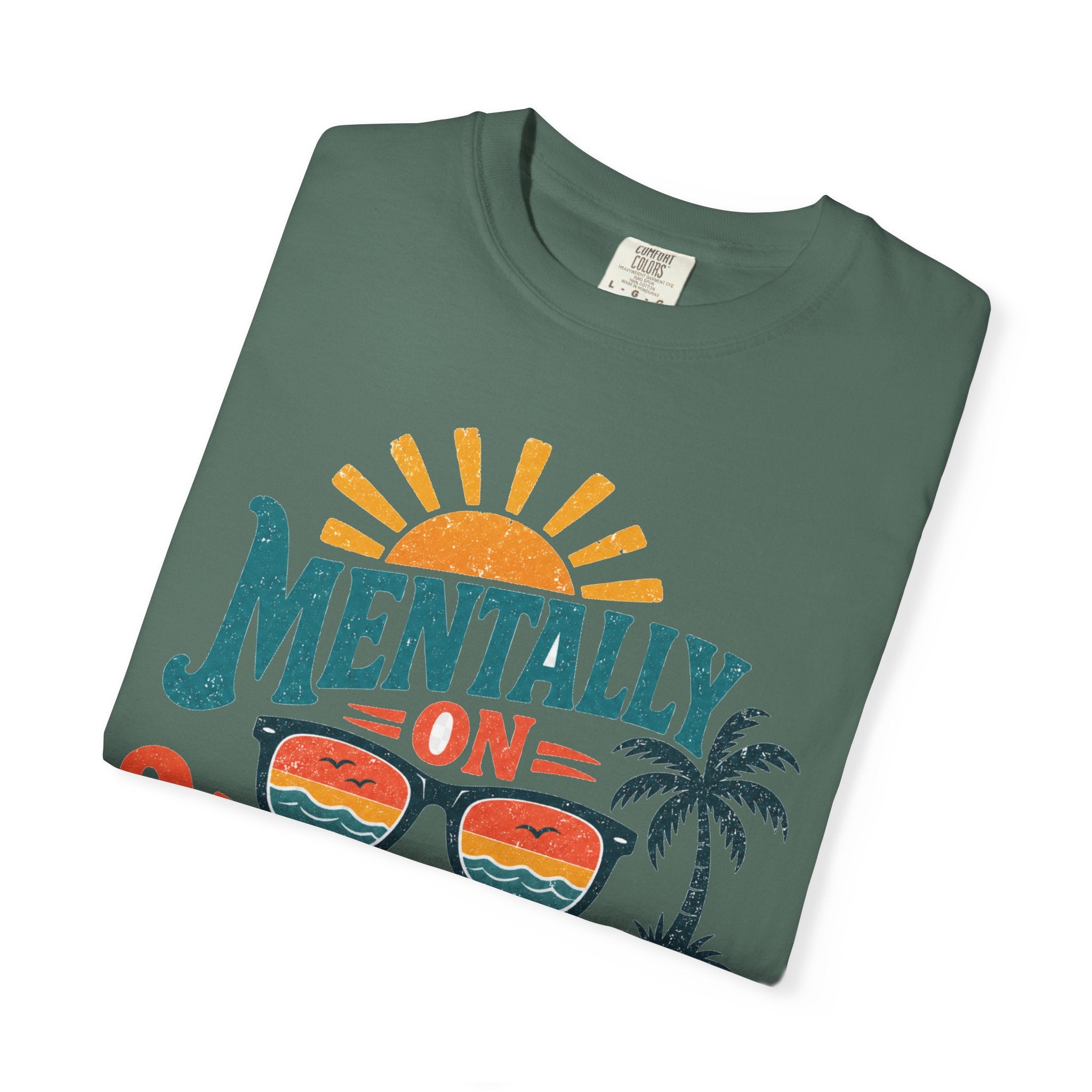 Mentally On Vacation T-Shirt — Retro Sunglasses Palm Tree Beach Tee