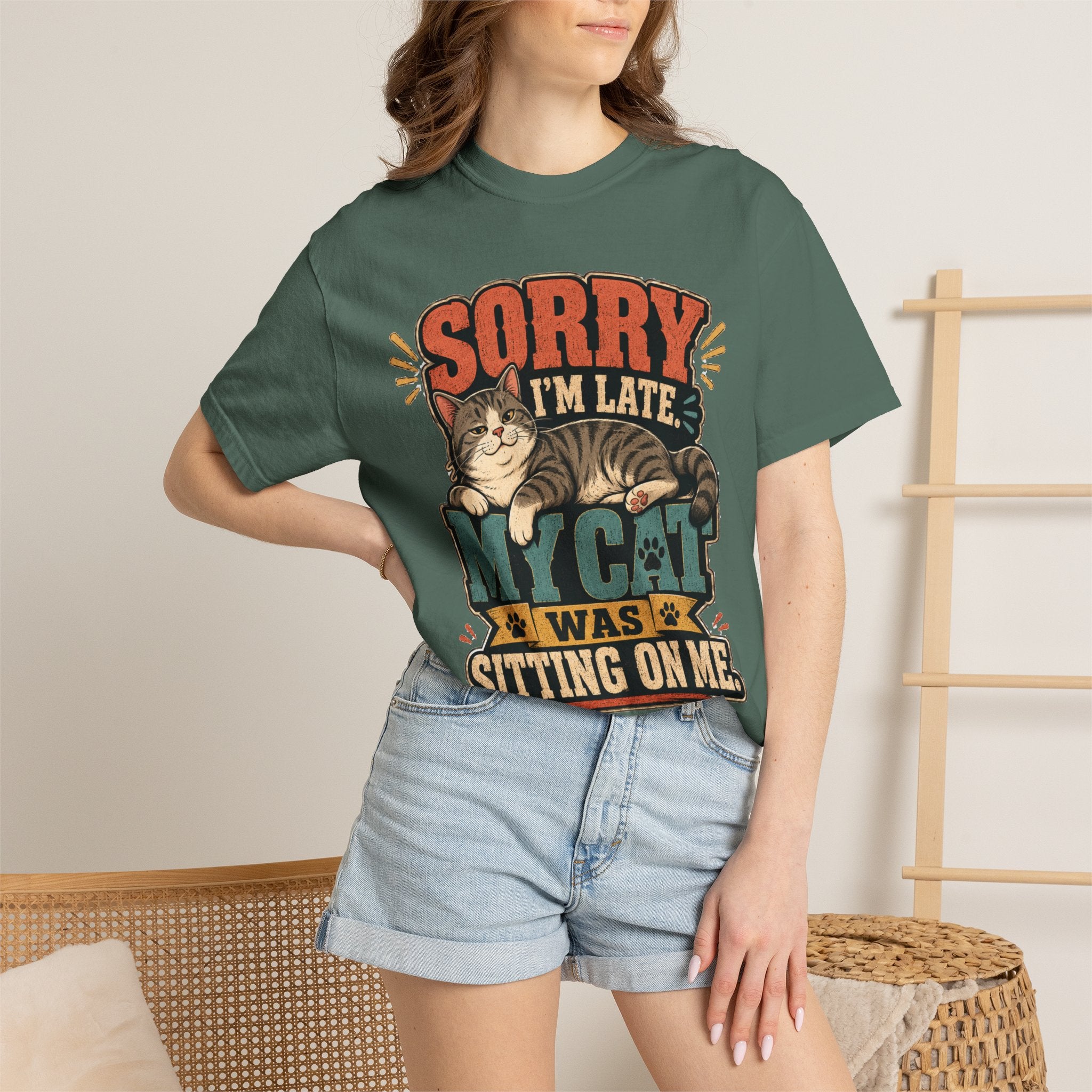 Sorry I’m Late My Cat Was Sitting On Me T-Shirt