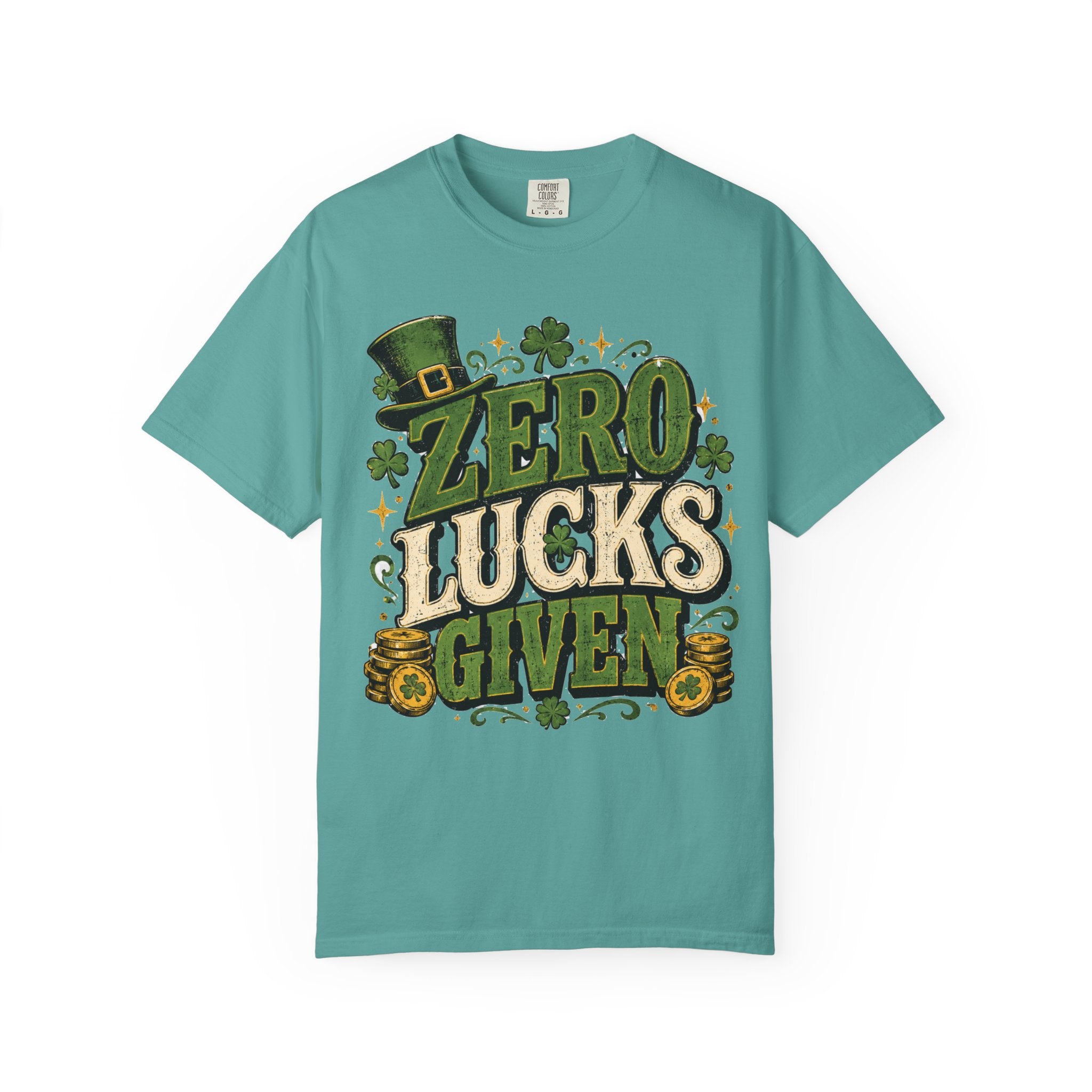 Zero Lucks Given T-Shirt — Funny St. Patrick's Day Shamrock Tee