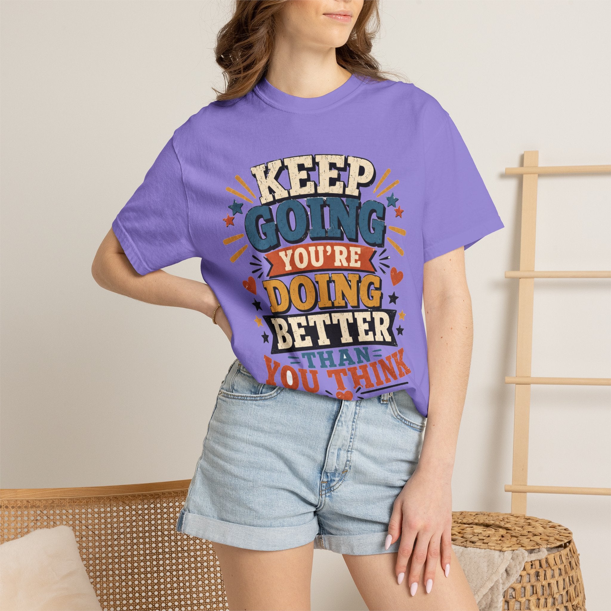 Keep Going Motivational T-Shirt — "You're Doing Better Than You Think"