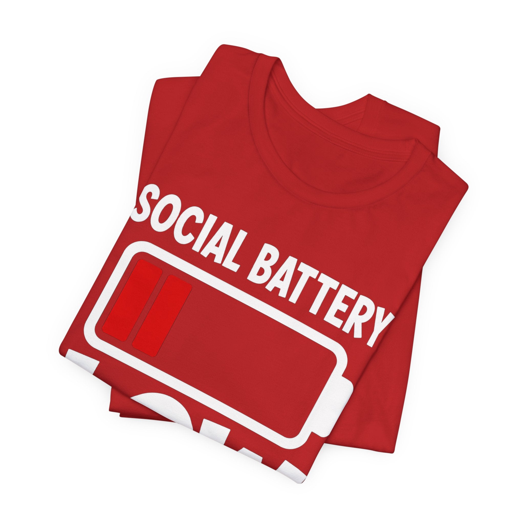 Social Battery Low T‑Shirt — Funny Introvert Graphic Tee