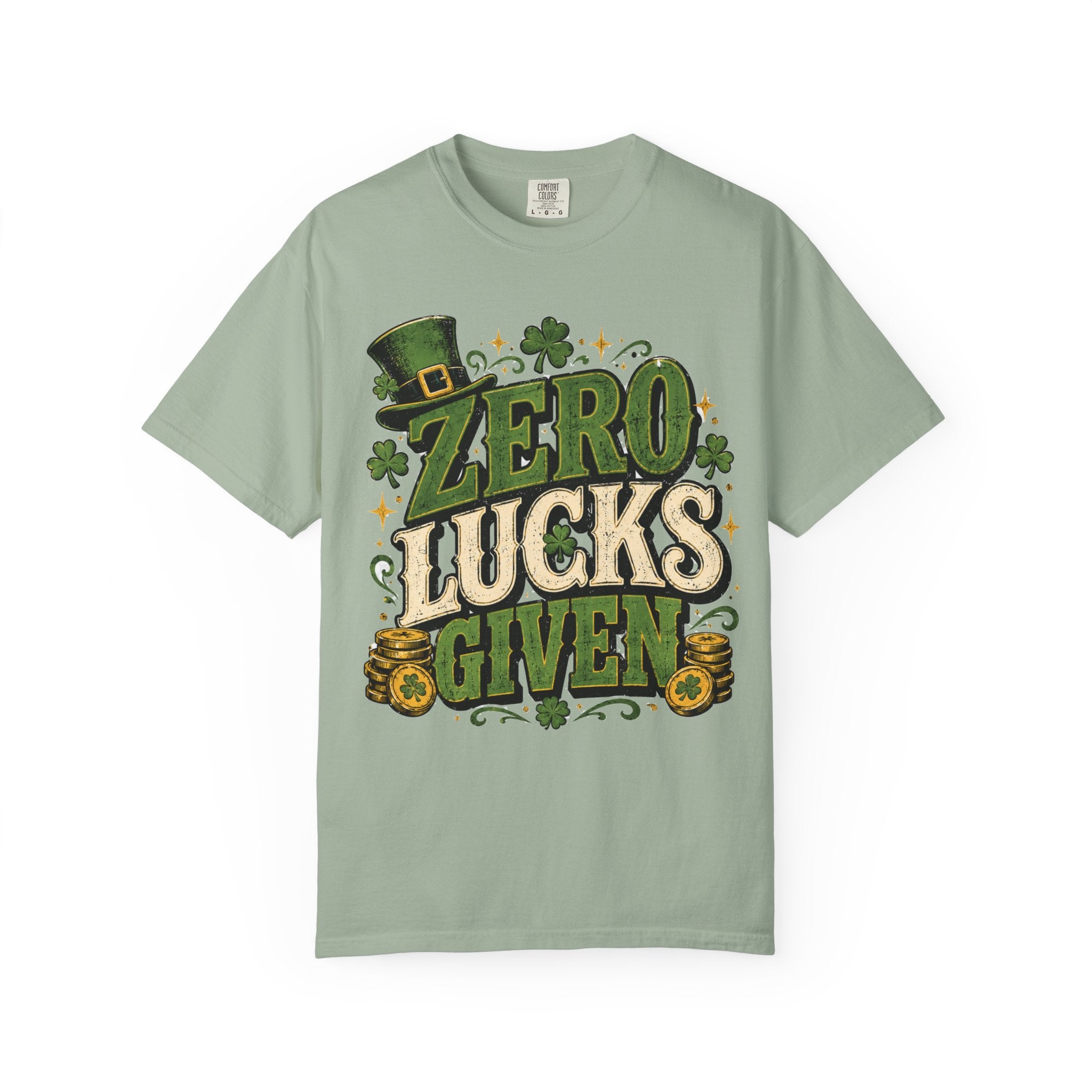 Zero Lucks Given T-Shirt — Funny St. Patrick's Day Shamrock Tee