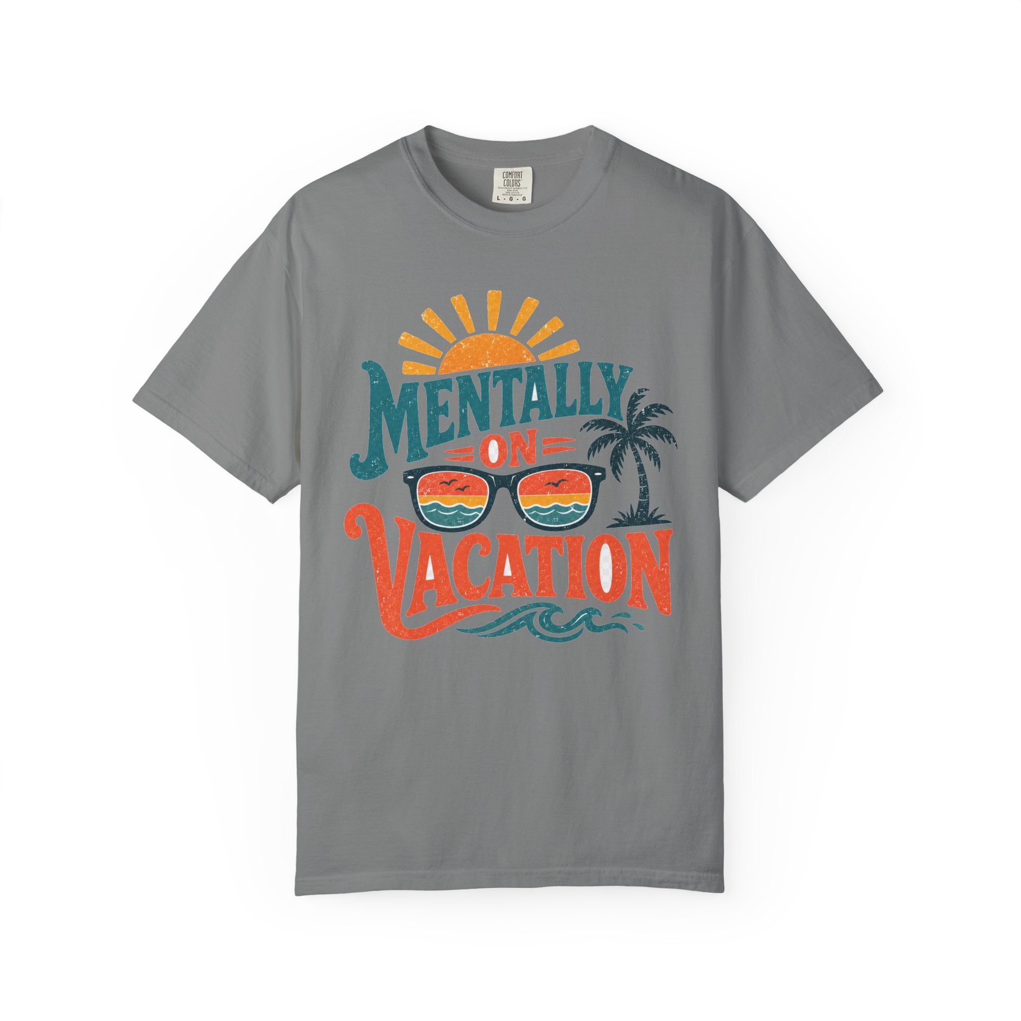 Mentally On Vacation T-Shirt — Retro Sunglasses Palm Tree Beach Tee