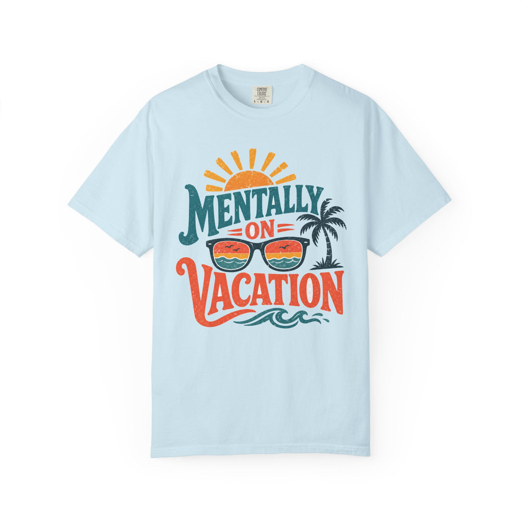 Mentally On Vacation T-Shirt — Retro Sunglasses Palm Tree Beach Tee