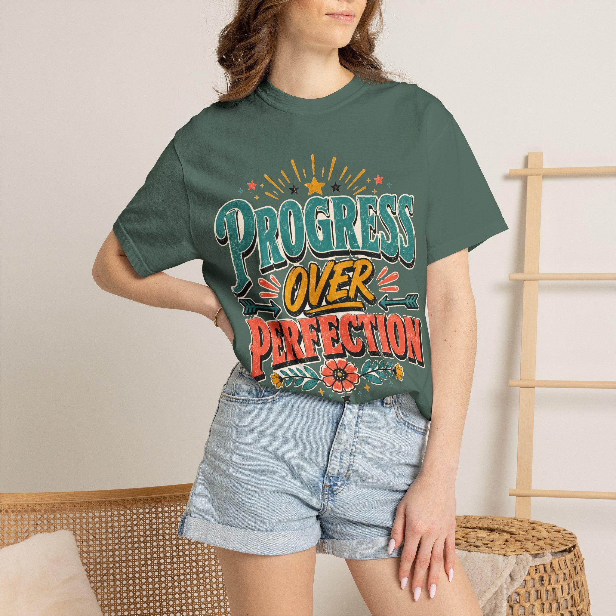 Progress Over Perfection T-Shirt — Motivational Graphic Tee