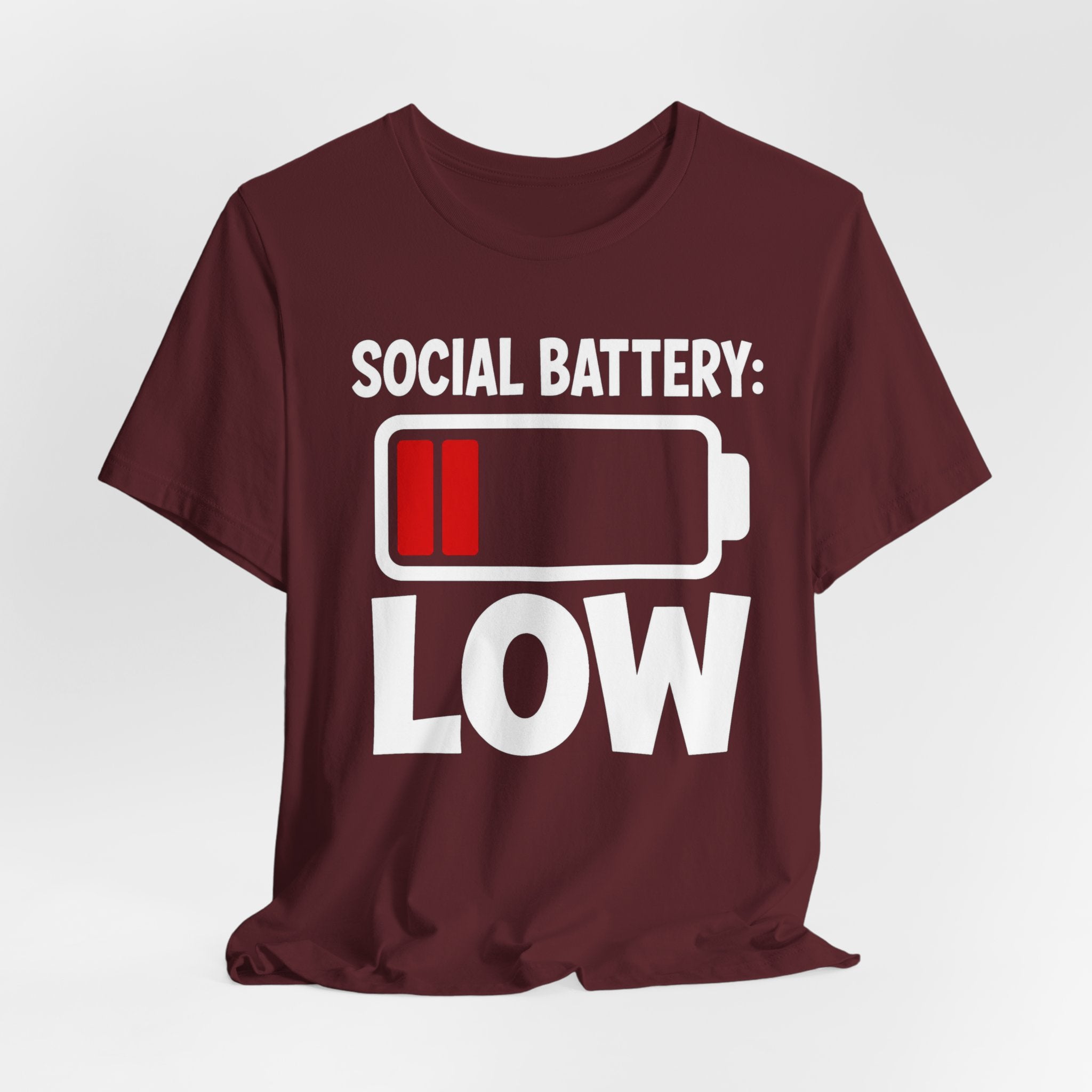 Social Battery Low T‑Shirt — Funny Introvert Graphic Tee
