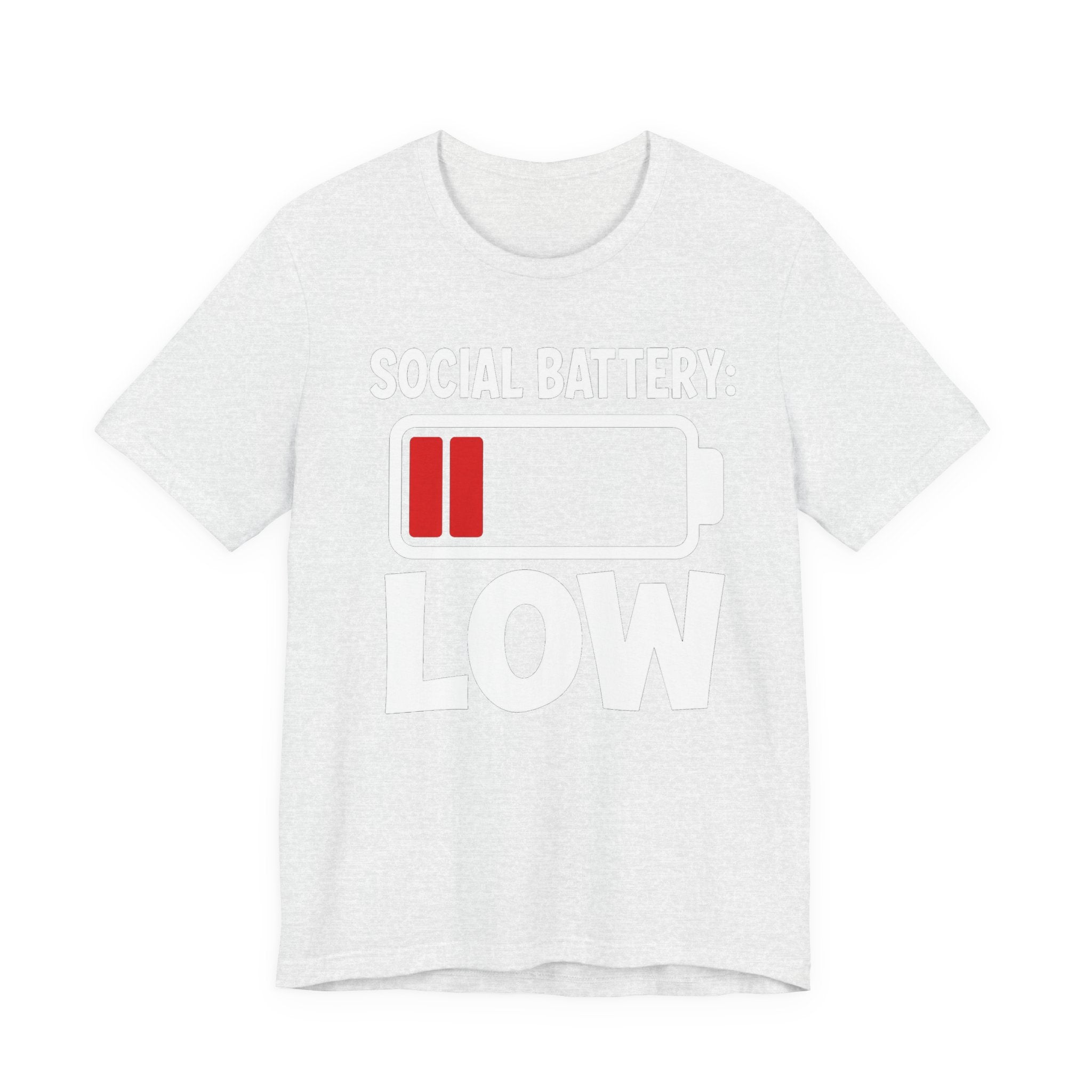 Social Battery Low T‑Shirt — Funny Introvert Graphic Tee