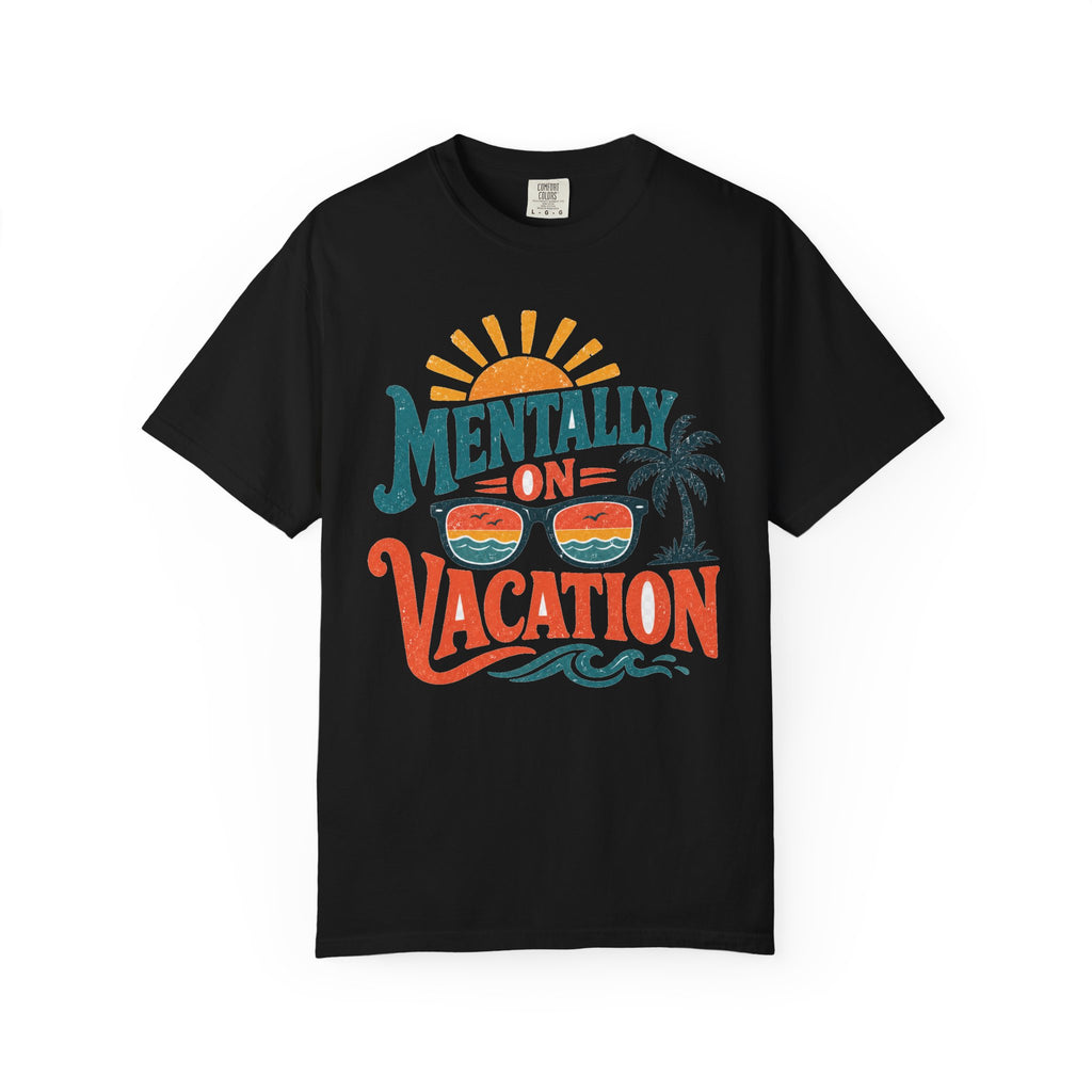 Mentally On Vacation T-Shirt — Retro Sunglasses Palm Tree Beach Tee