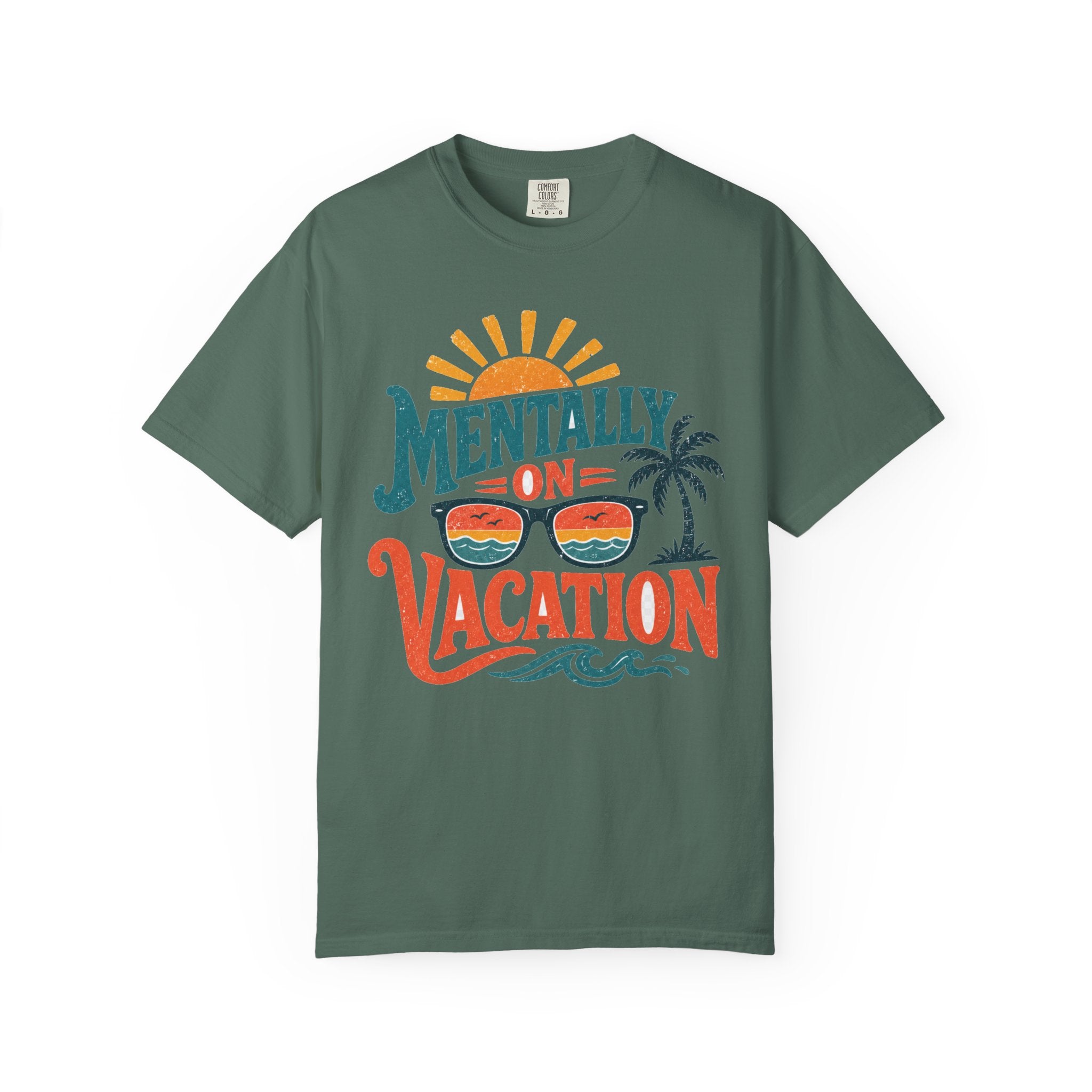 Mentally On Vacation T-Shirt — Retro Sunglasses Palm Tree Beach Tee