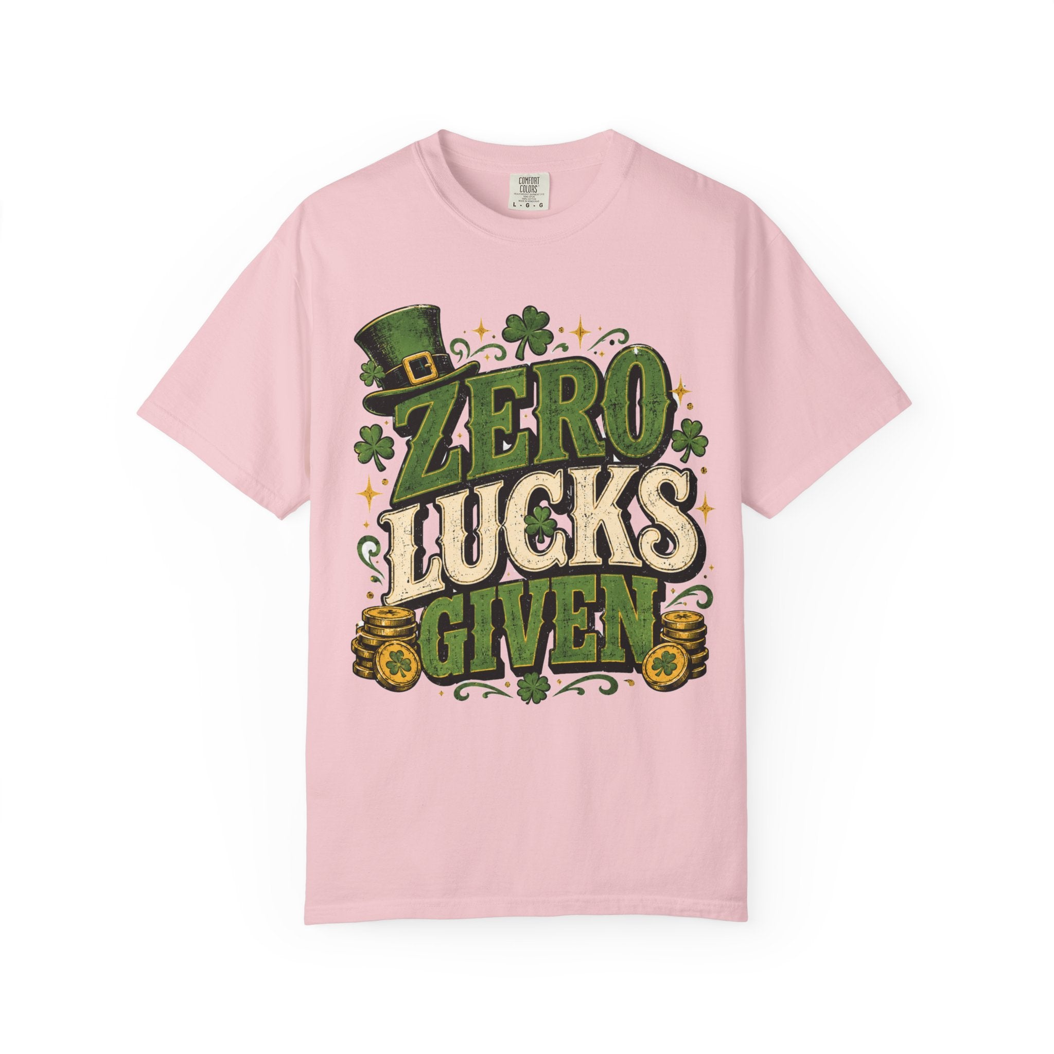 Zero Lucks Given T-Shirt — Funny St. Patrick's Day Shamrock Tee