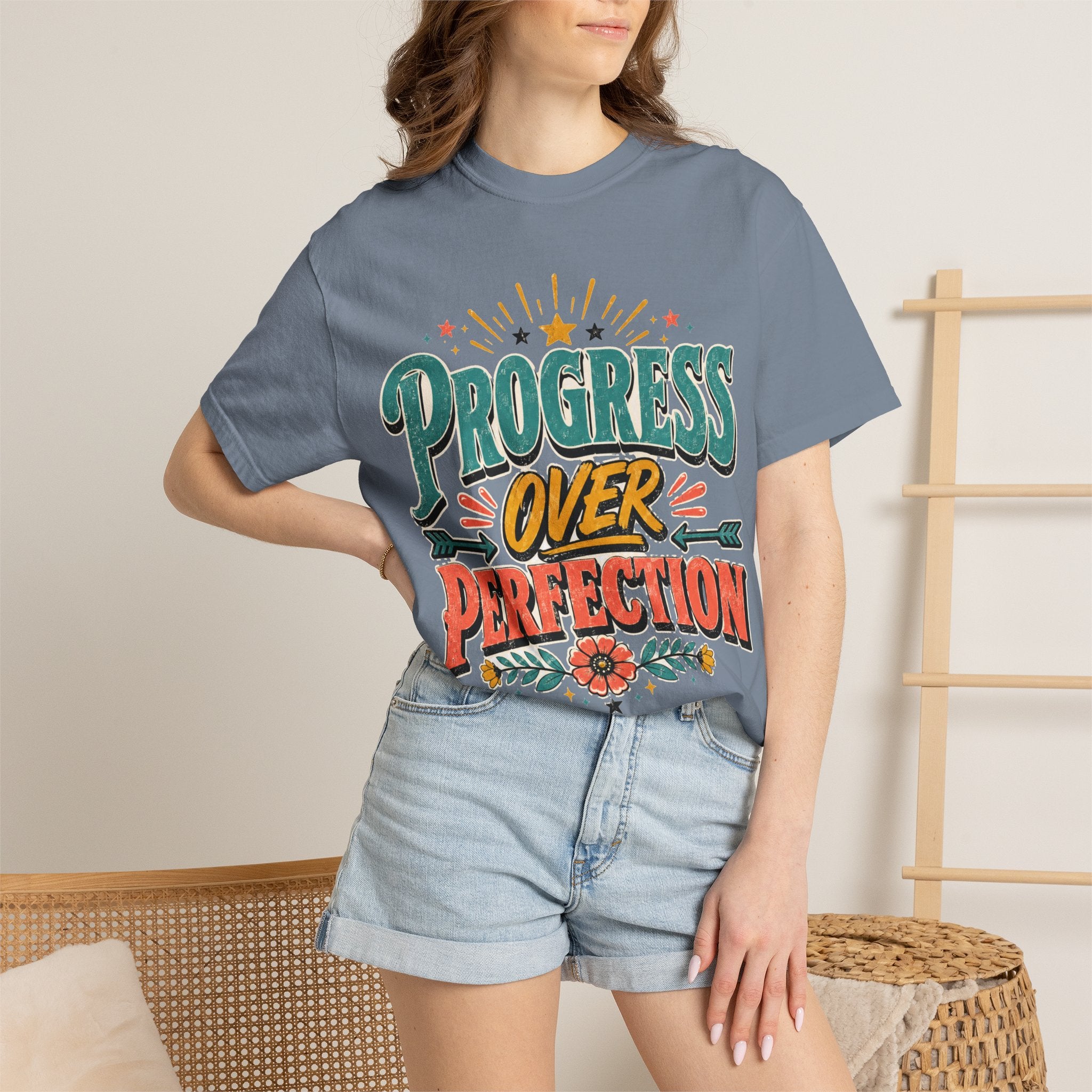 Progress Over Perfection T-Shirt — Motivational Graphic Tee