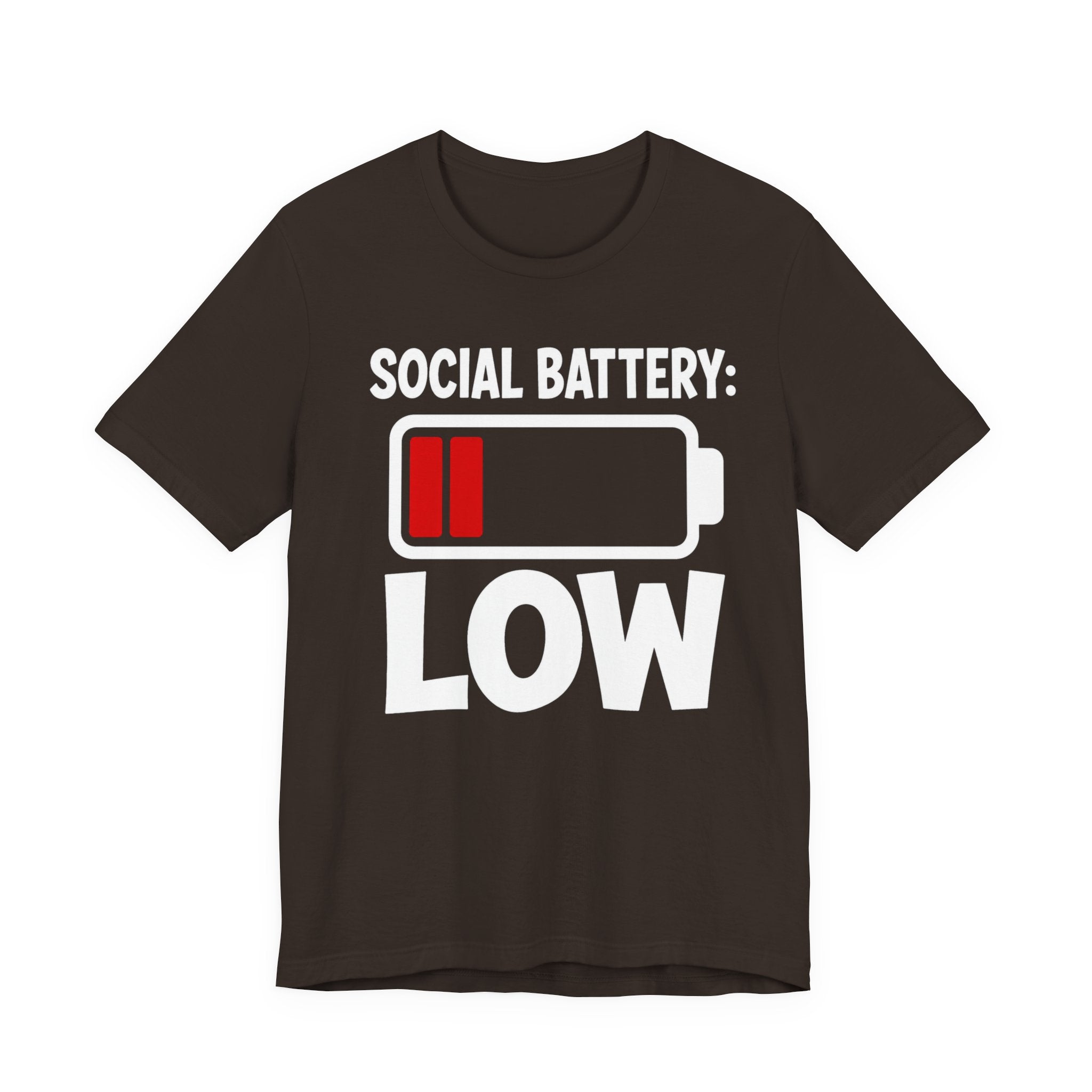 Social Battery Low T‑Shirt — Funny Introvert Graphic Tee